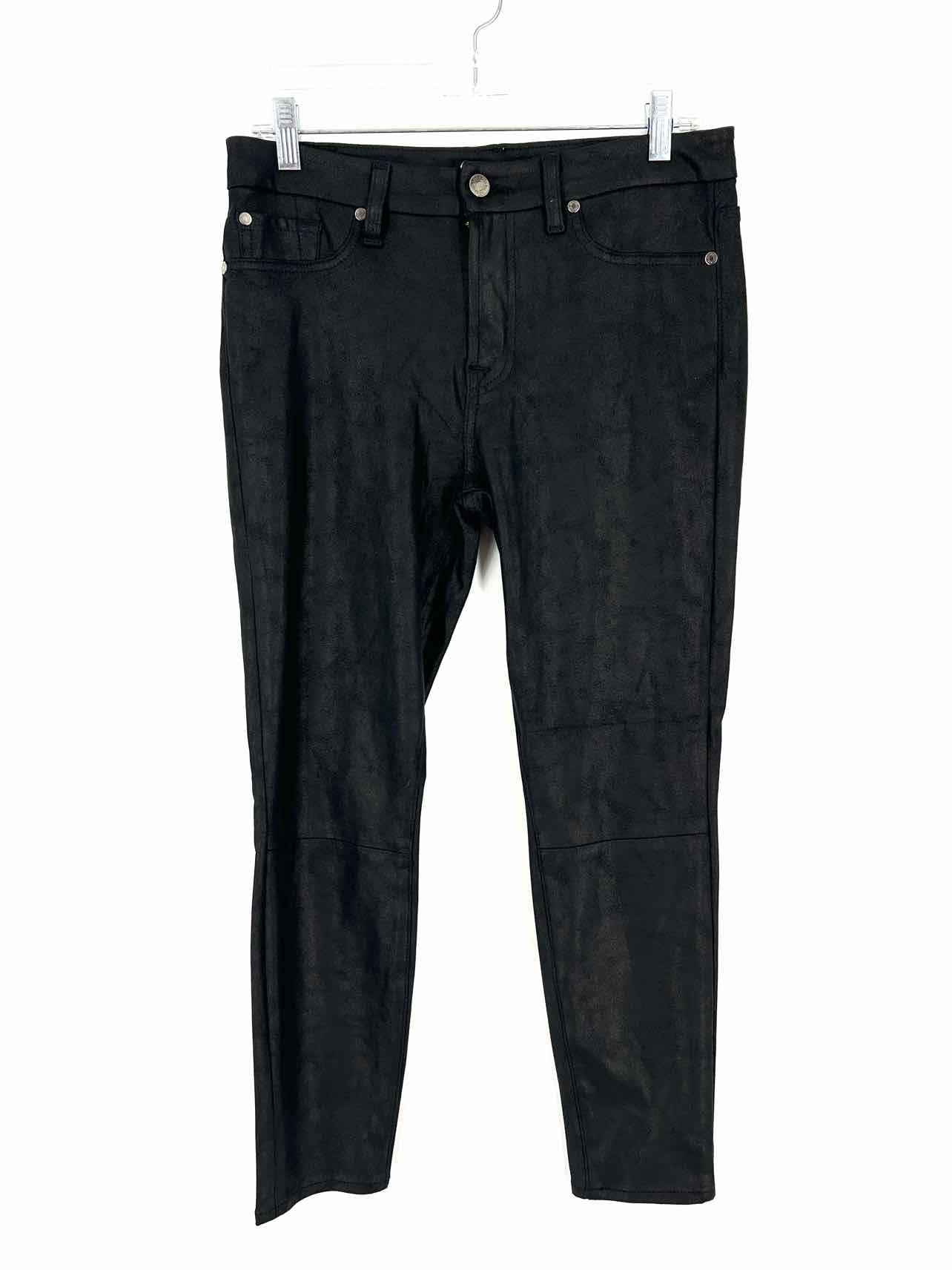 7 For All Mankind Size 30=10 Black Metallic Stretch Designer Pants