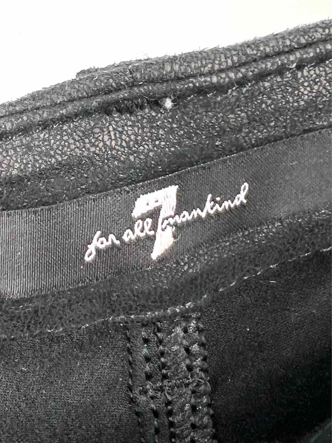7 For All Mankind Size 30=10 Black Metallic Stretch Designer Pants - Image 3