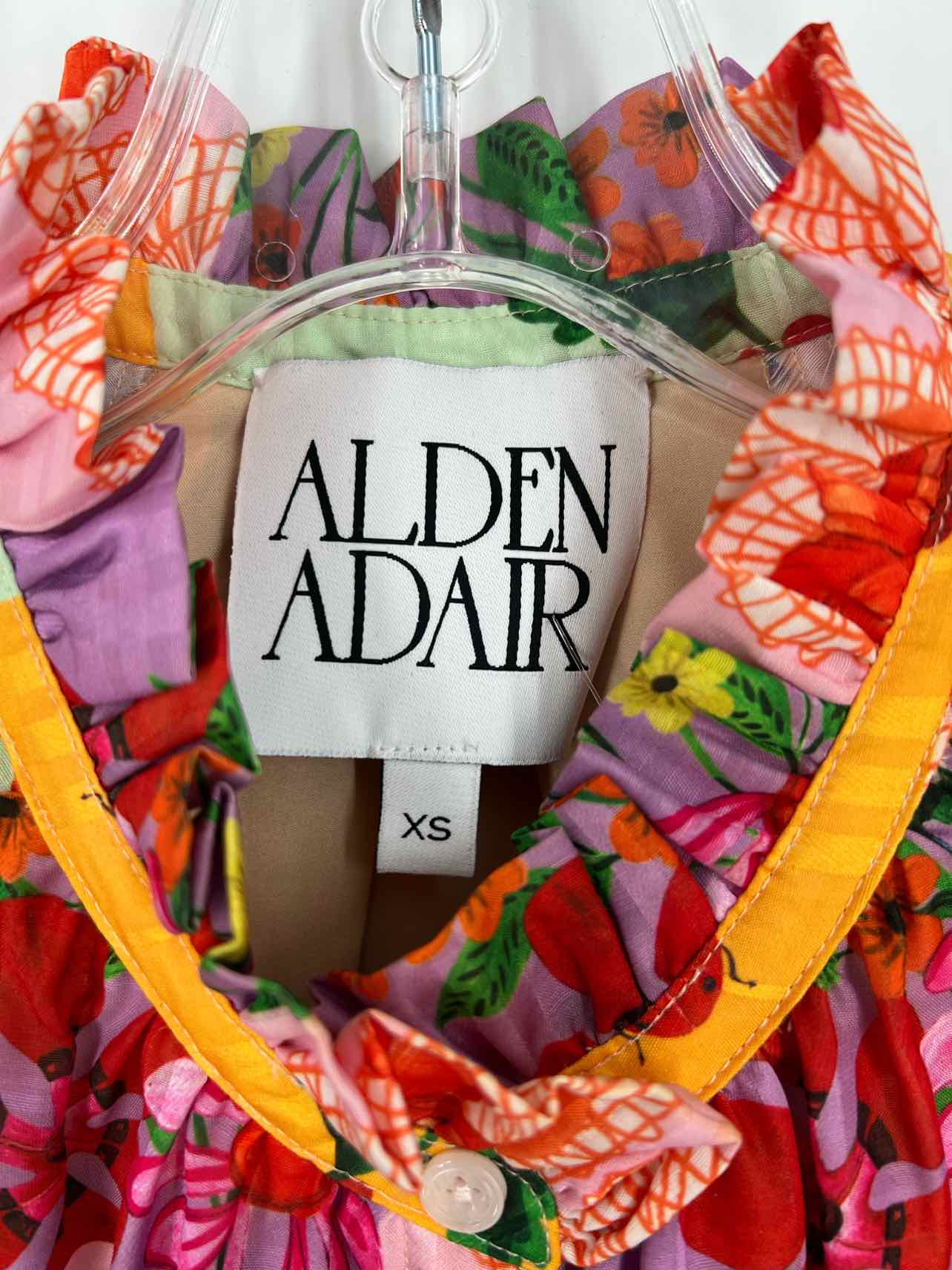 Alden Adair Size XS Goldenrod/Multi Multi-Print Blocked Sleeveless Blouse - Image 3