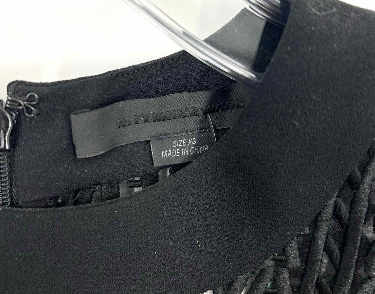 Alexander Wang Size XS Black Embroidered Sheer Designer Top-Sleeveless - Image 3