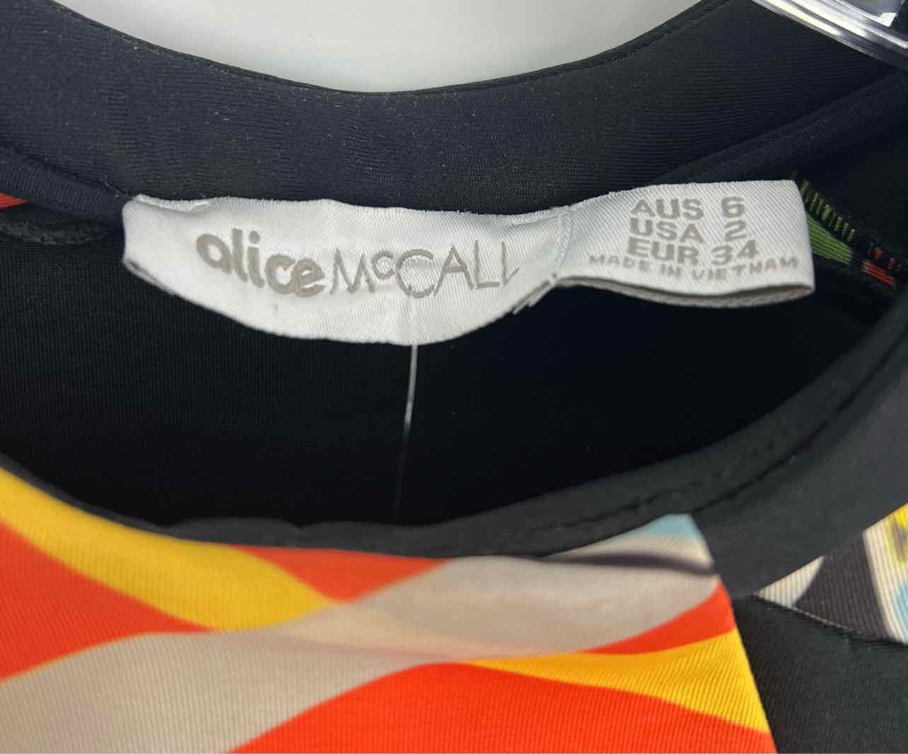 Alice McCall Size 2 Black/Multi Print Paneled Tops Top-Long Sleeve - Image 3