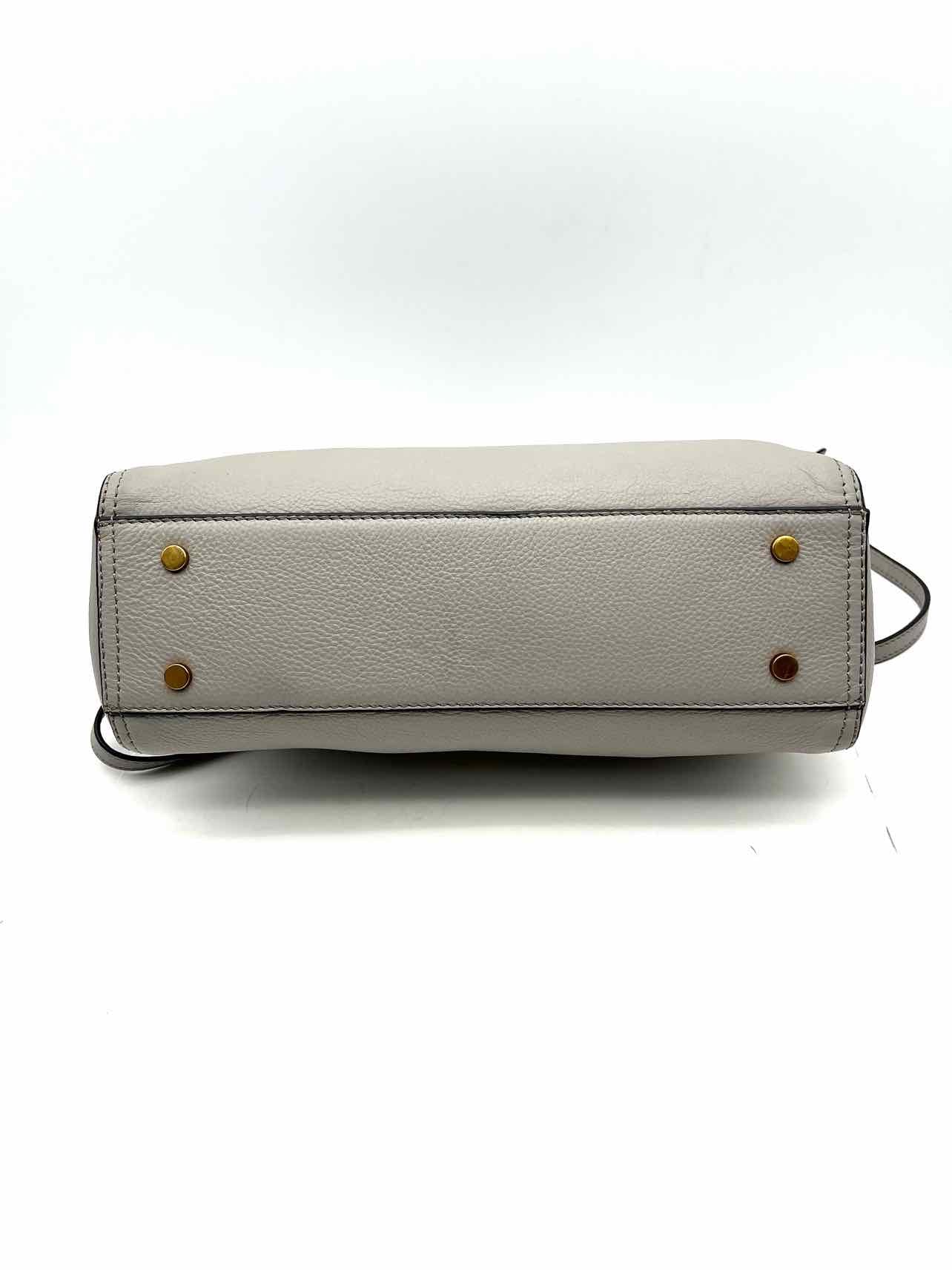 Antonio Melani Gray/Gold Turn-Lock Chain Leather Purses Crossbody - Image 6