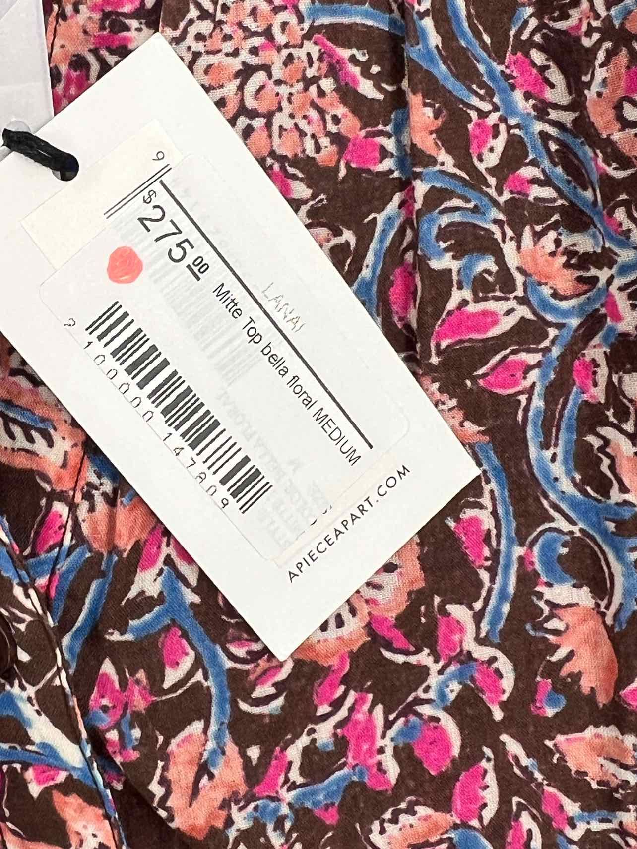 Apiece Apart Size M Brown/Pink Floral NEW Designer Blouse - Image 3