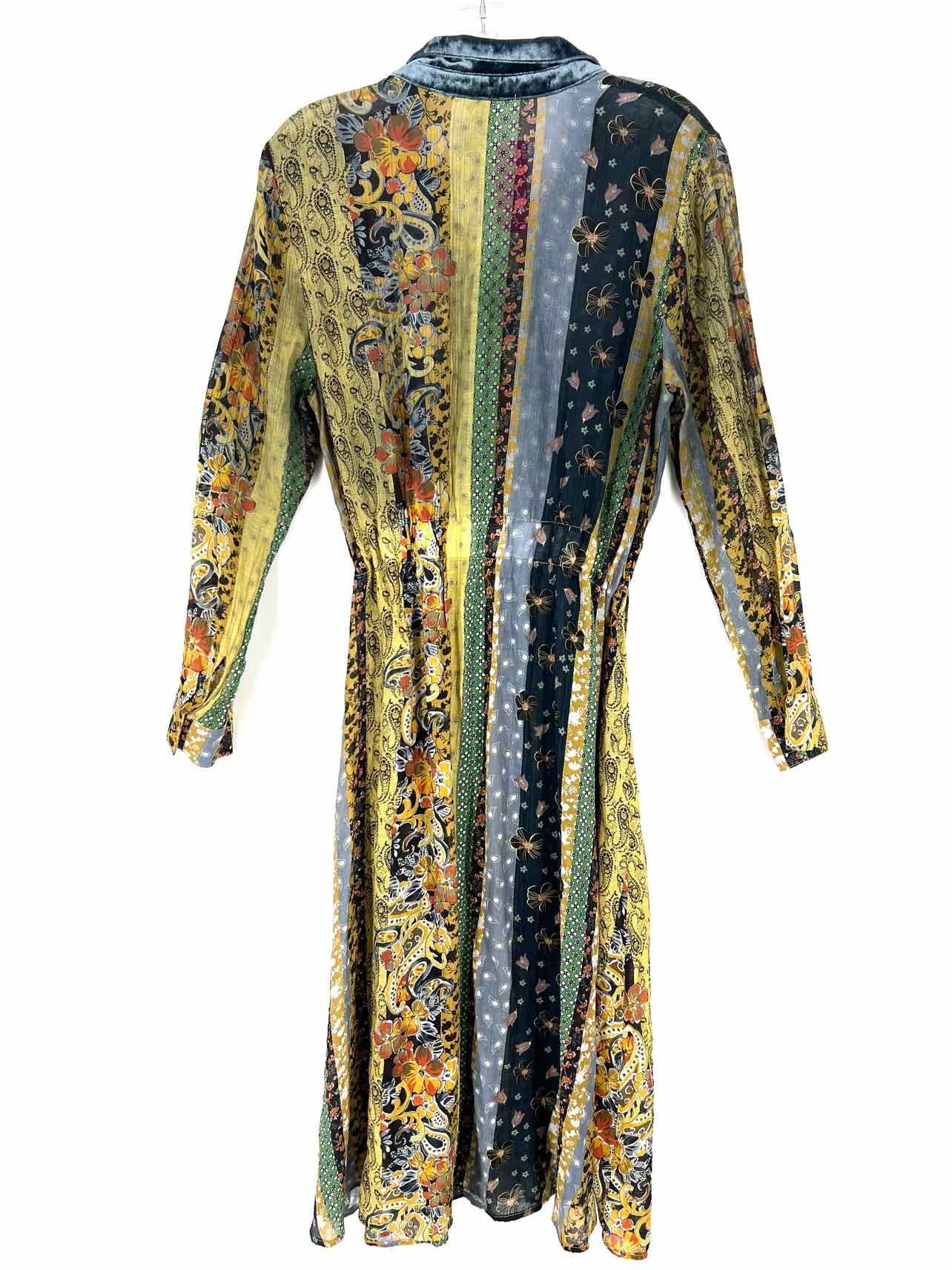 Aratta Silent Journey Size M Blue/Multi Floral Button-down Designer Dress Maxi - Image 2