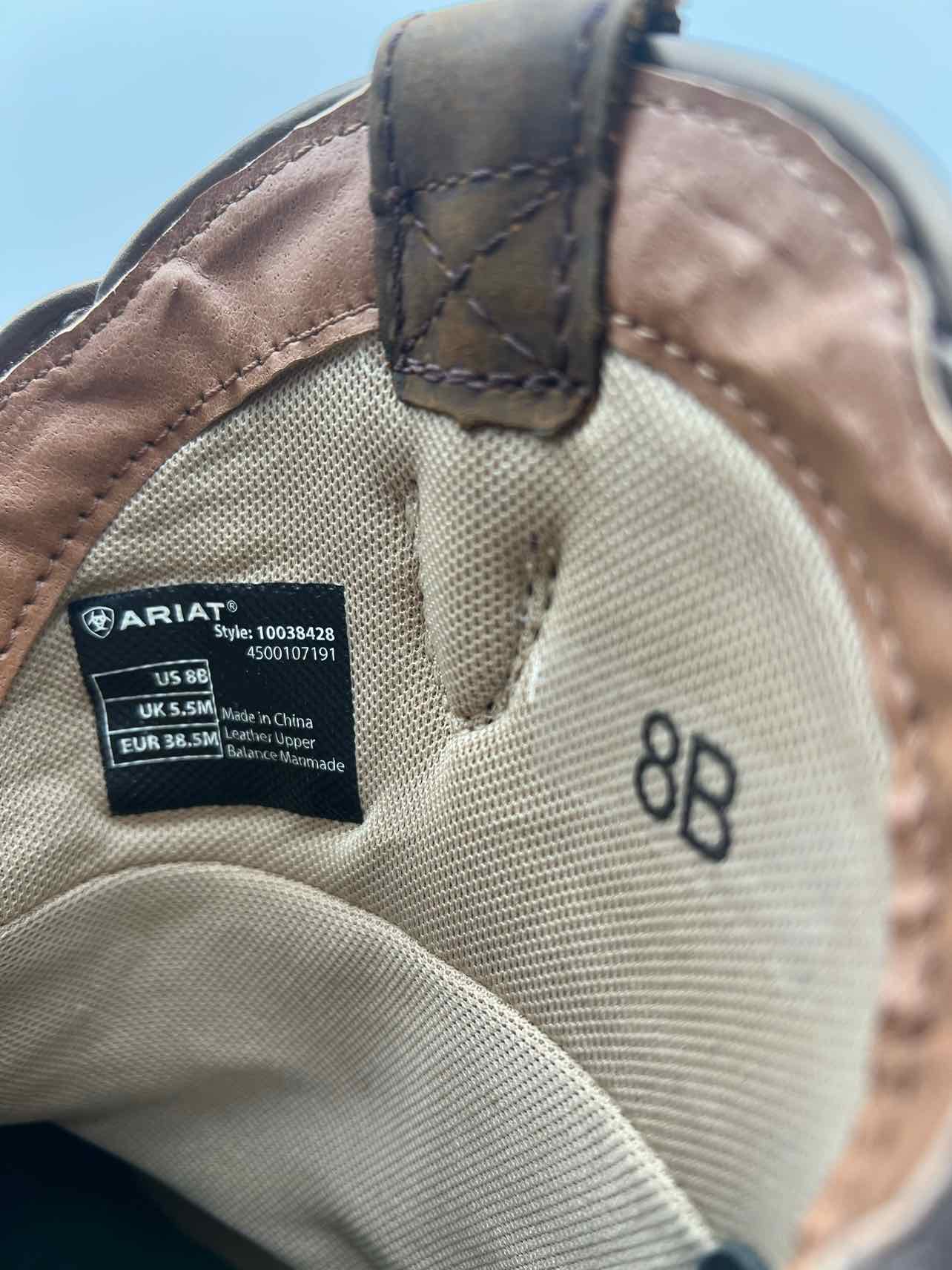Ariat Size 8 Brown/White Stitched Leather NEW Designer Cowboy Boots - Image 7