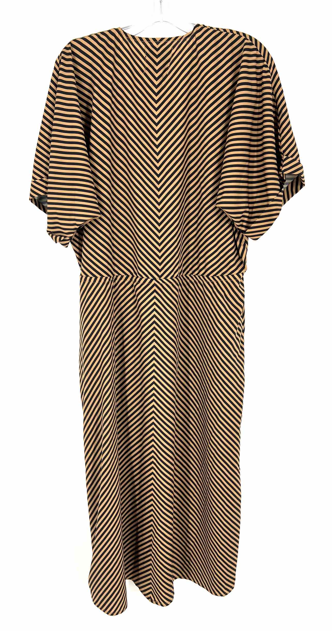 Baiia Size S Tan/Black Chevron Button-down NEW Designer Dress Maxi - Image 2