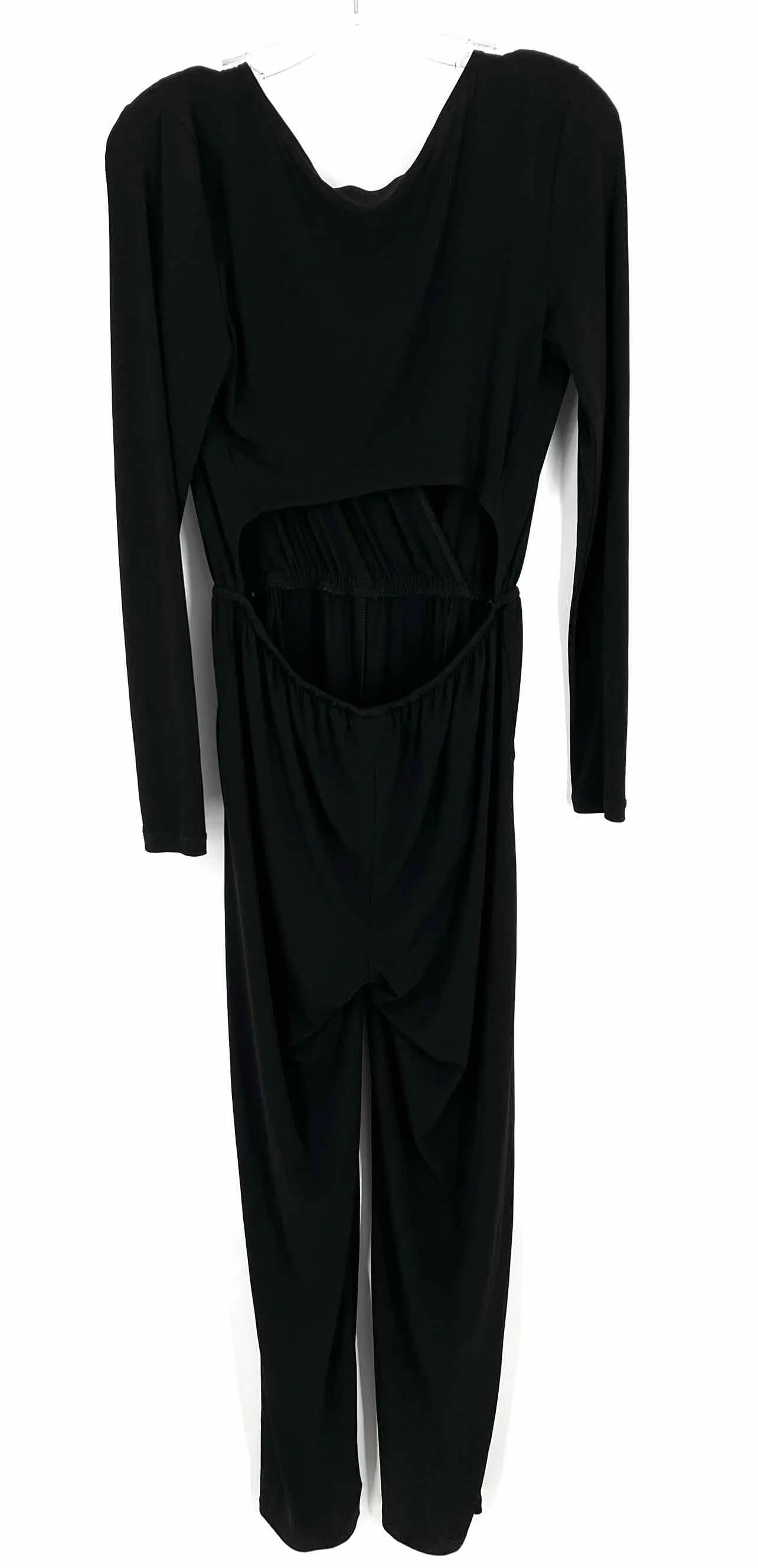 BCBGeneration Size XS Black Drawstring Open Back Designer Jumpsuit - Image 2