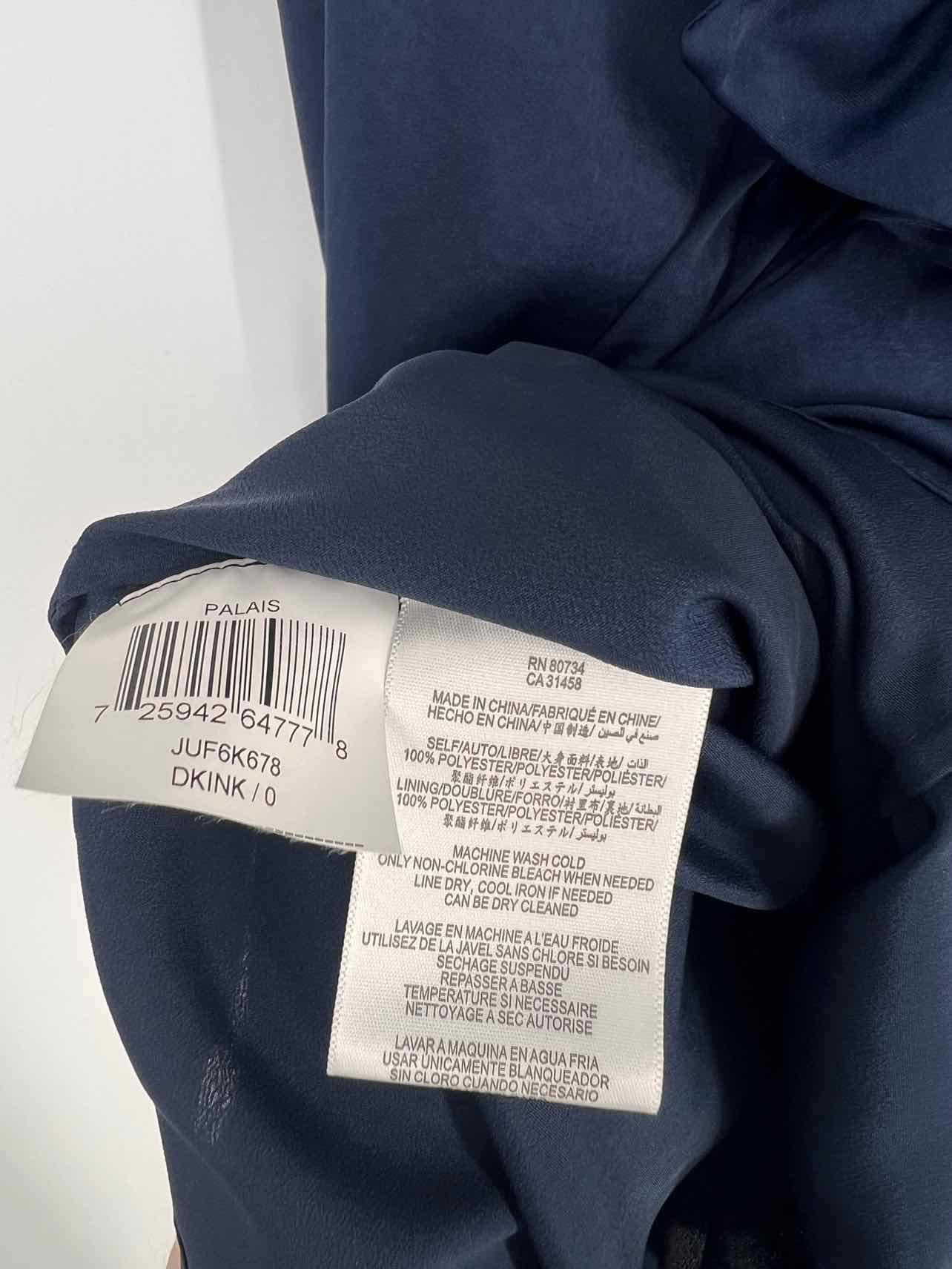 BCBGMaxazria Size 0 Navy One Shoulder Draped NEW Designer Dress - Image 4