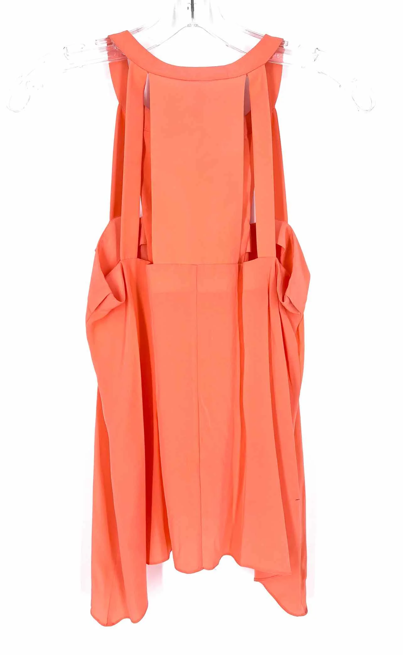 BCBGMaxazria Size XS Cantaloupe V-Neck Cut-Outs Designer Top-Sleeveless - Image 2