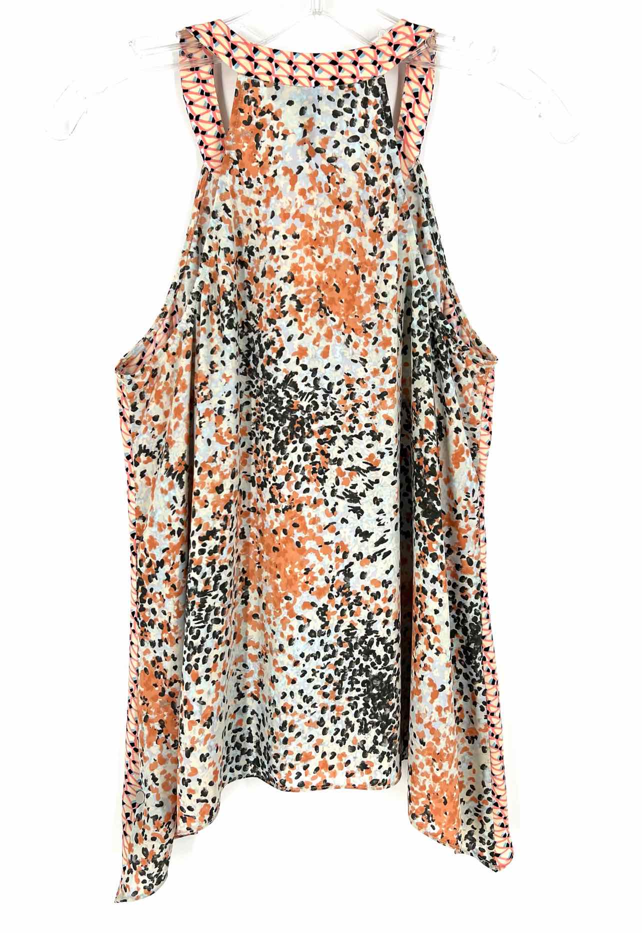 BCBGMaxazria Size XS Coral/Multi Multi-Print Blocked Designer Top-Sleeveless - Image 2