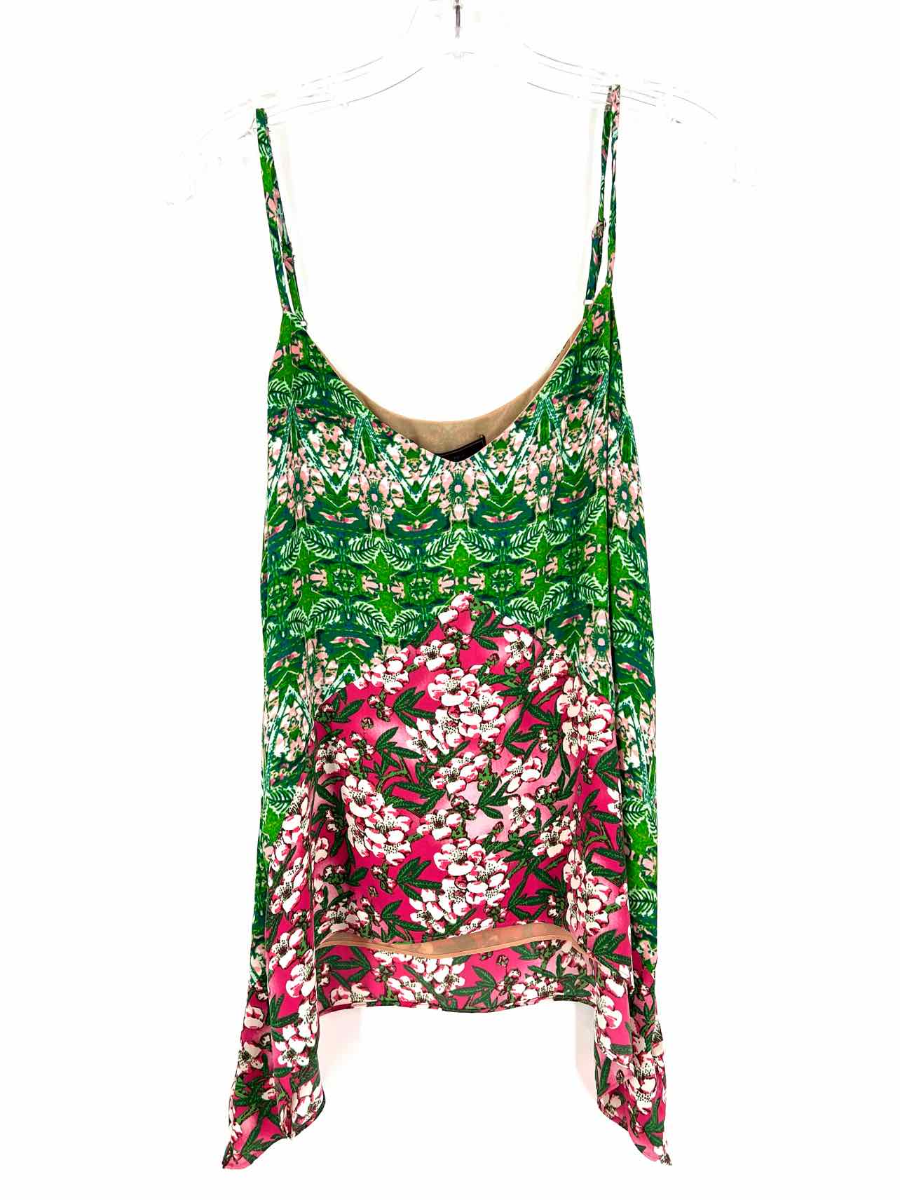 BCBGMaxazria Size XS Gr/Pk/Wh Floral NEW Designer Top-Sleeveless