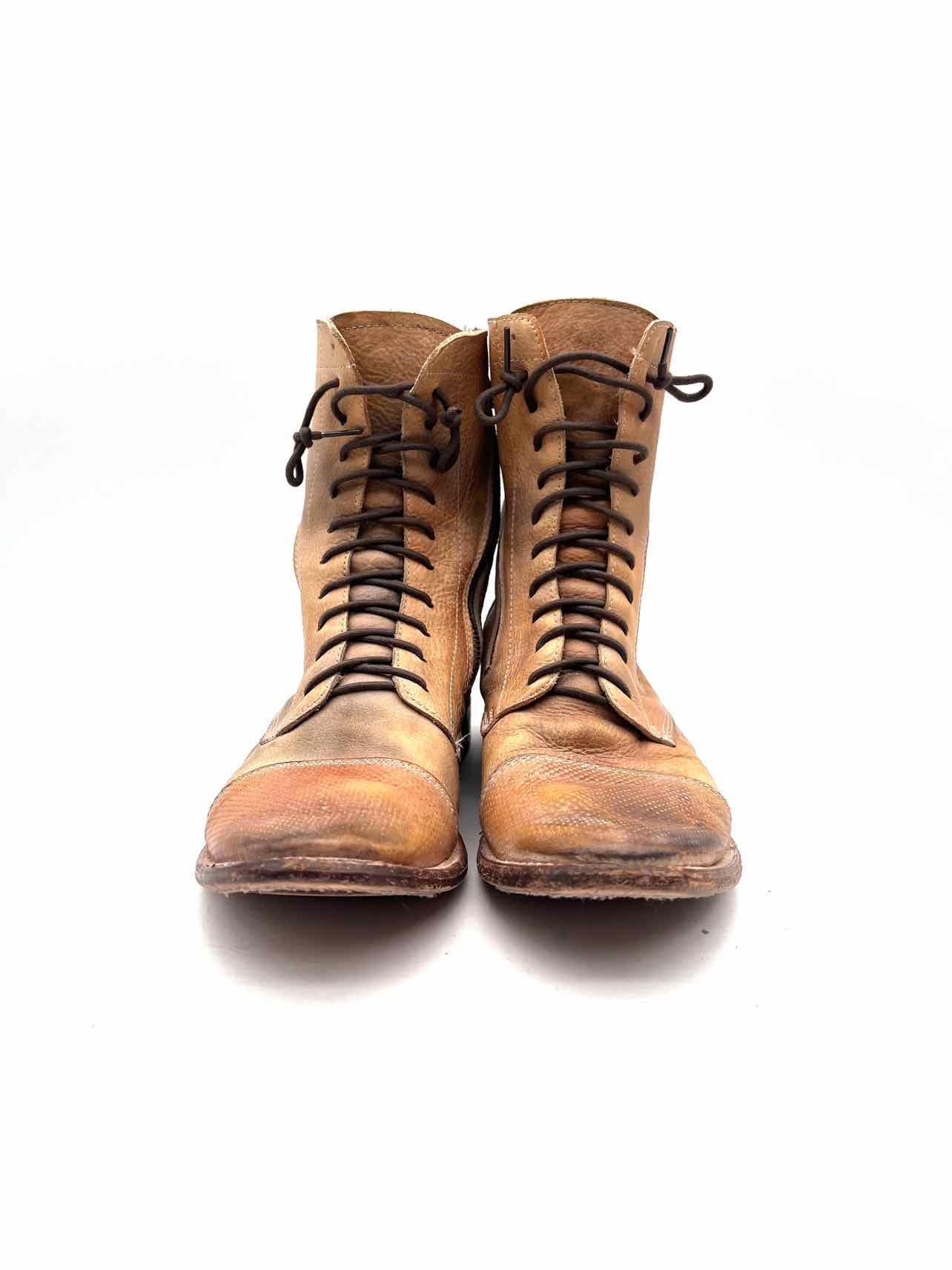 Bed|Stu Size 9 Tan Lace-Up Leather AS IS Designer Boots - Image 2
