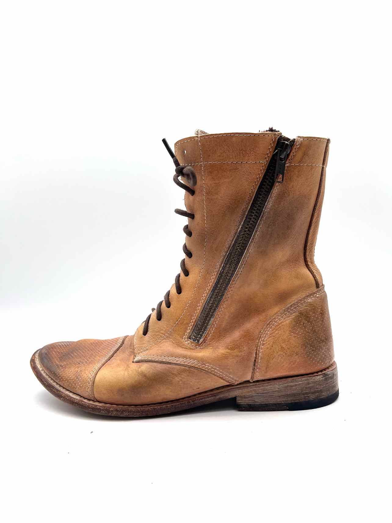 Bed|Stu Size 9 Tan Lace-Up Leather AS IS Designer Boots - Image 3