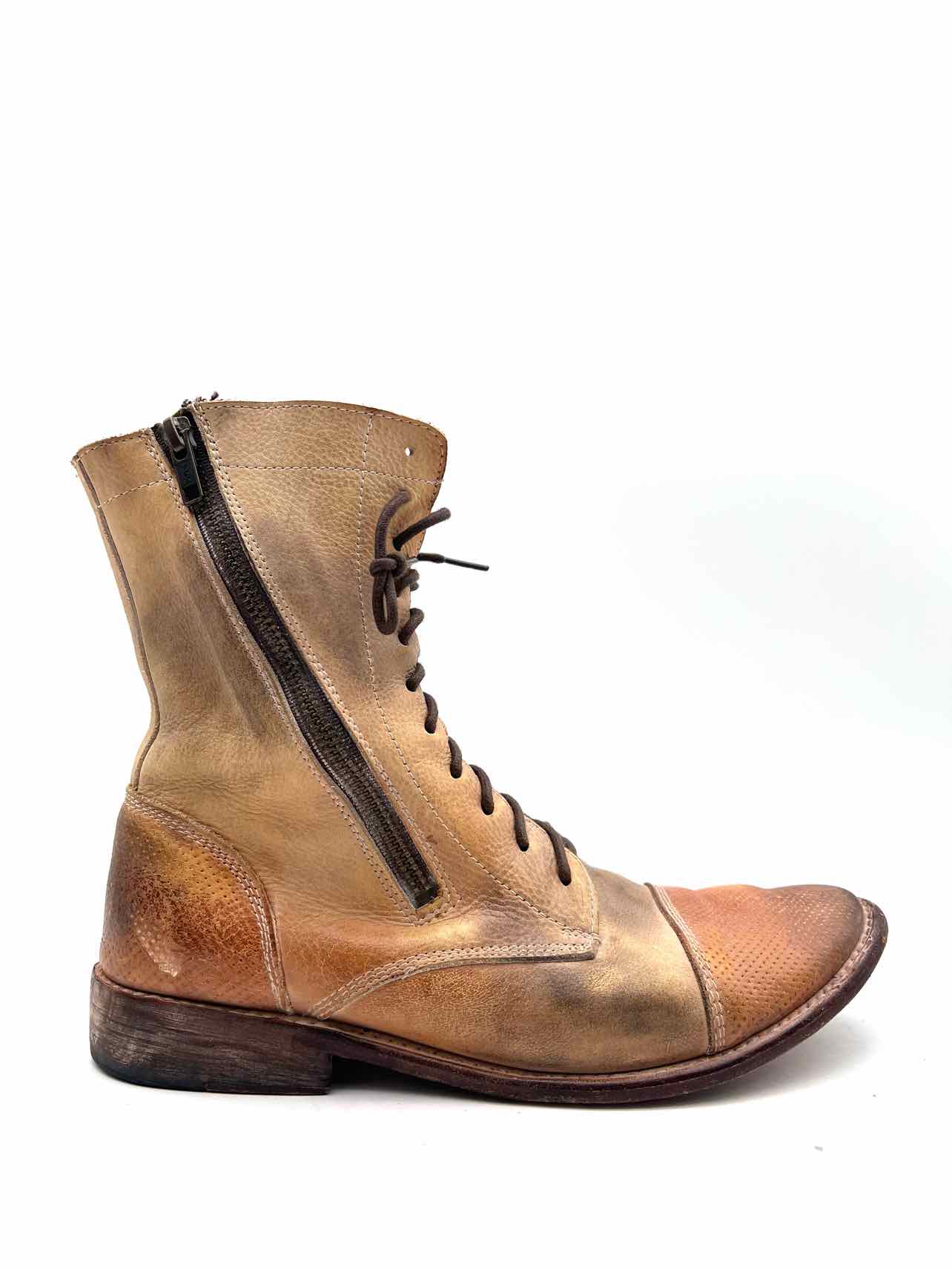 Bed|Stu Size 9 Tan Lace-Up Leather AS IS Designer Boots - Image 4