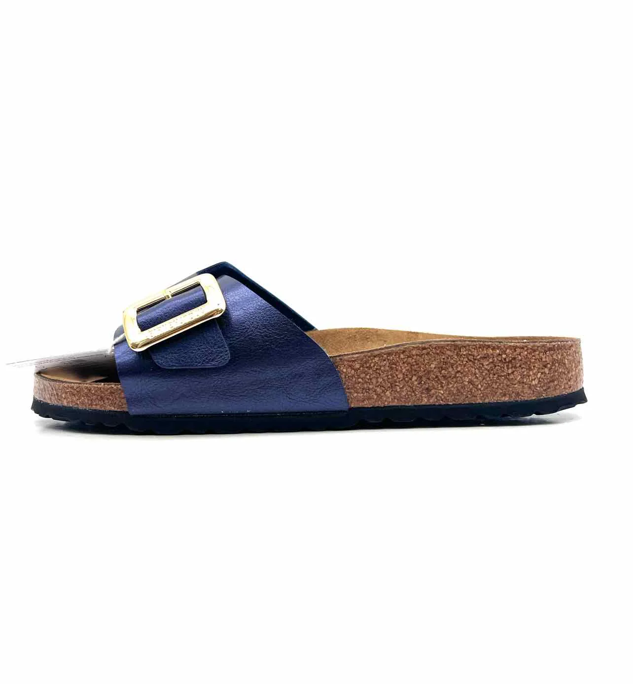 Birkenstock Size 10 Navy/Gold Buckle(s) Metallic NEW Designer Sandals - Image 4
