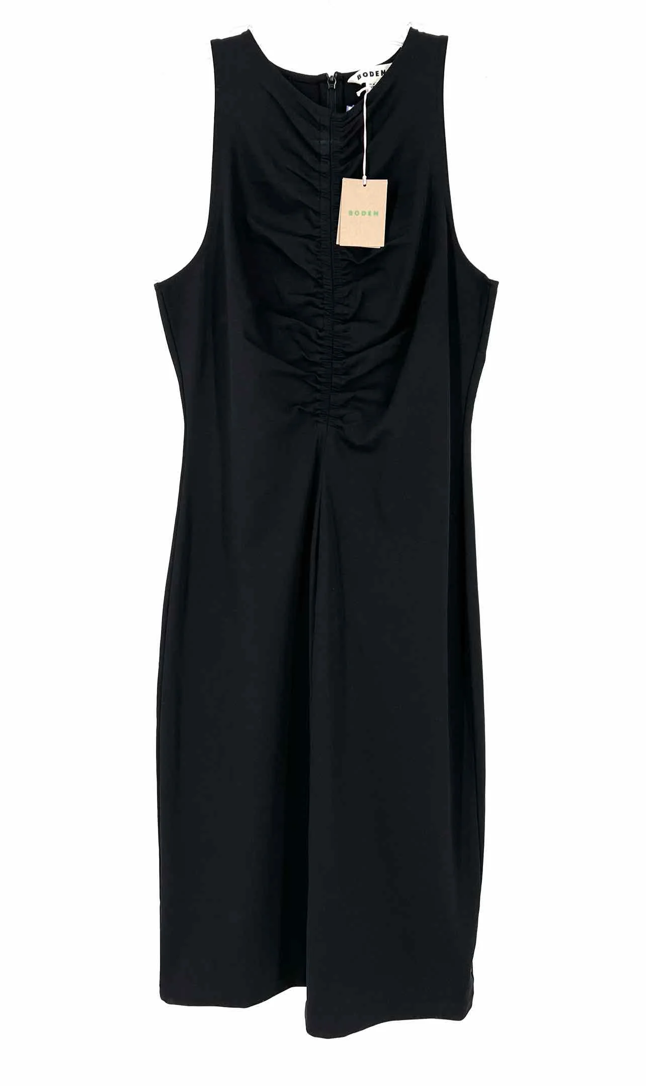 Boden Size 10R Black Ruched Cotton Blend NEW Dresses Dress