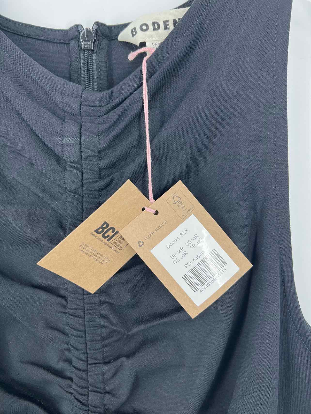 Boden Size 10R Black Ruched Cotton Blend NEW Dresses Dress - Image 3