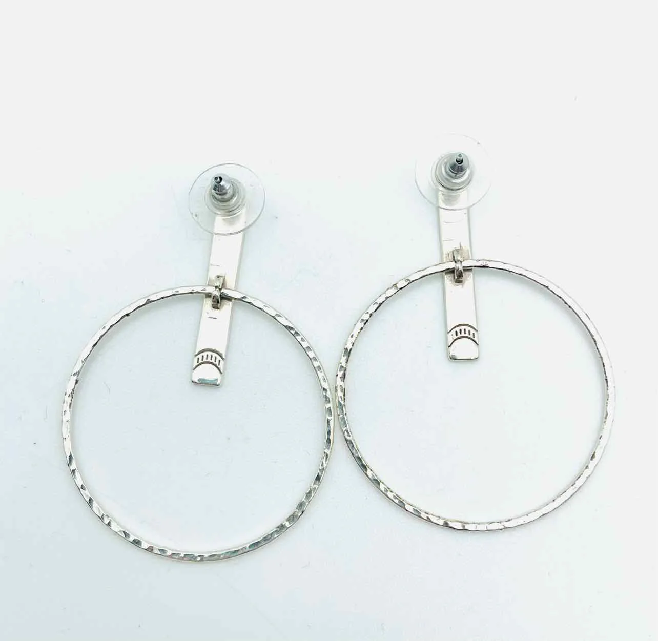 Brighton Silver Hoop Hammered Jewelry Earrings - Image 3