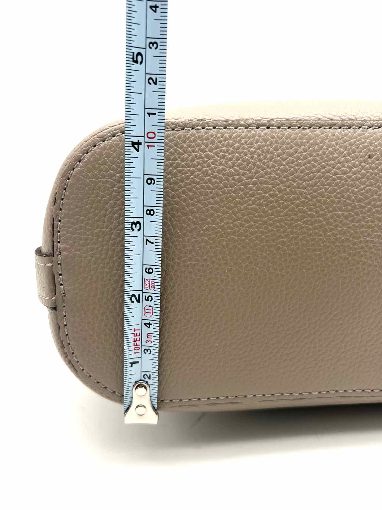 Brighton Taupe/White Braided Leather Designer Shoulder Bag - Image 9