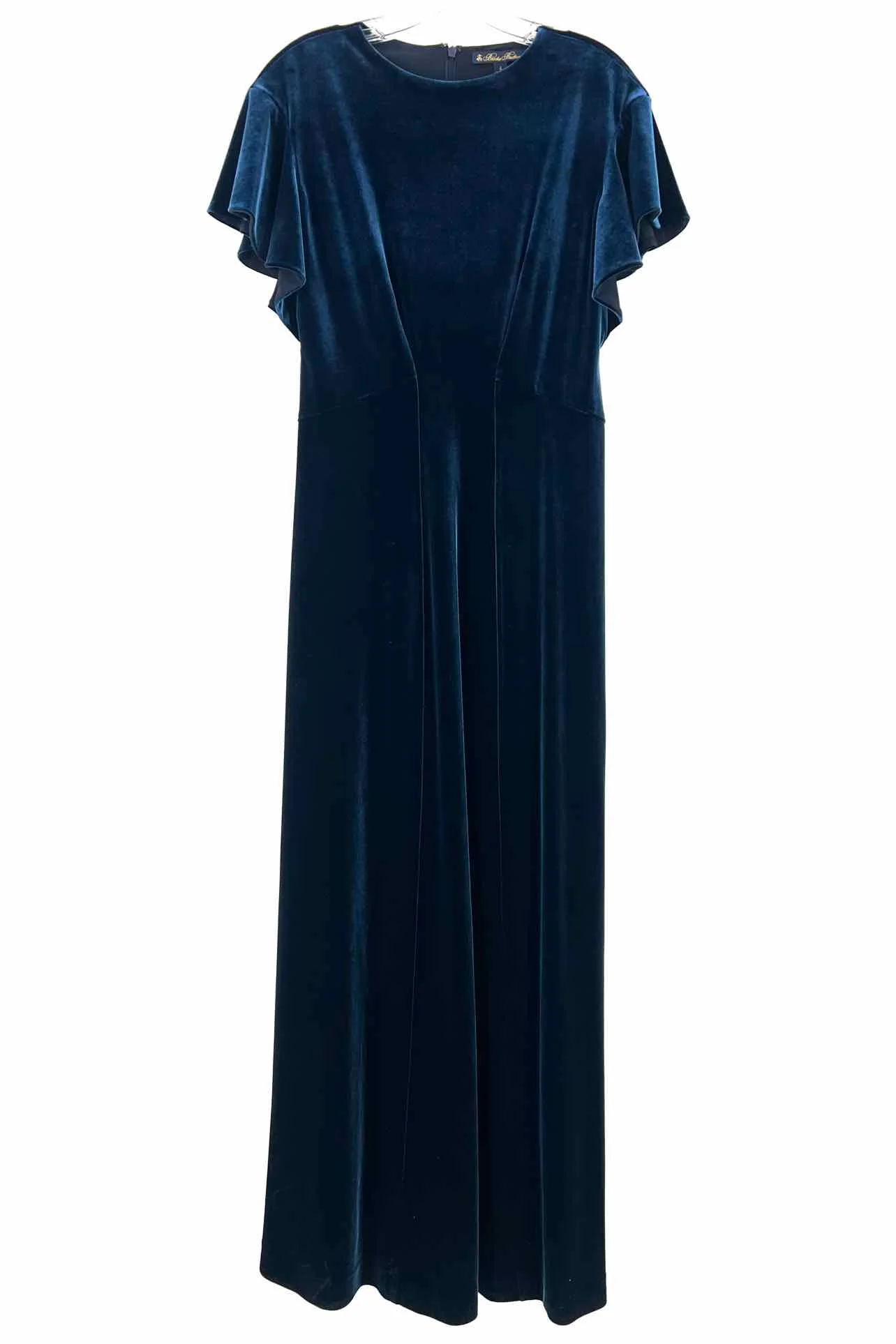 Brooks Brothers Size 4 Midnight Blue Velvet Designer Dress Maxi