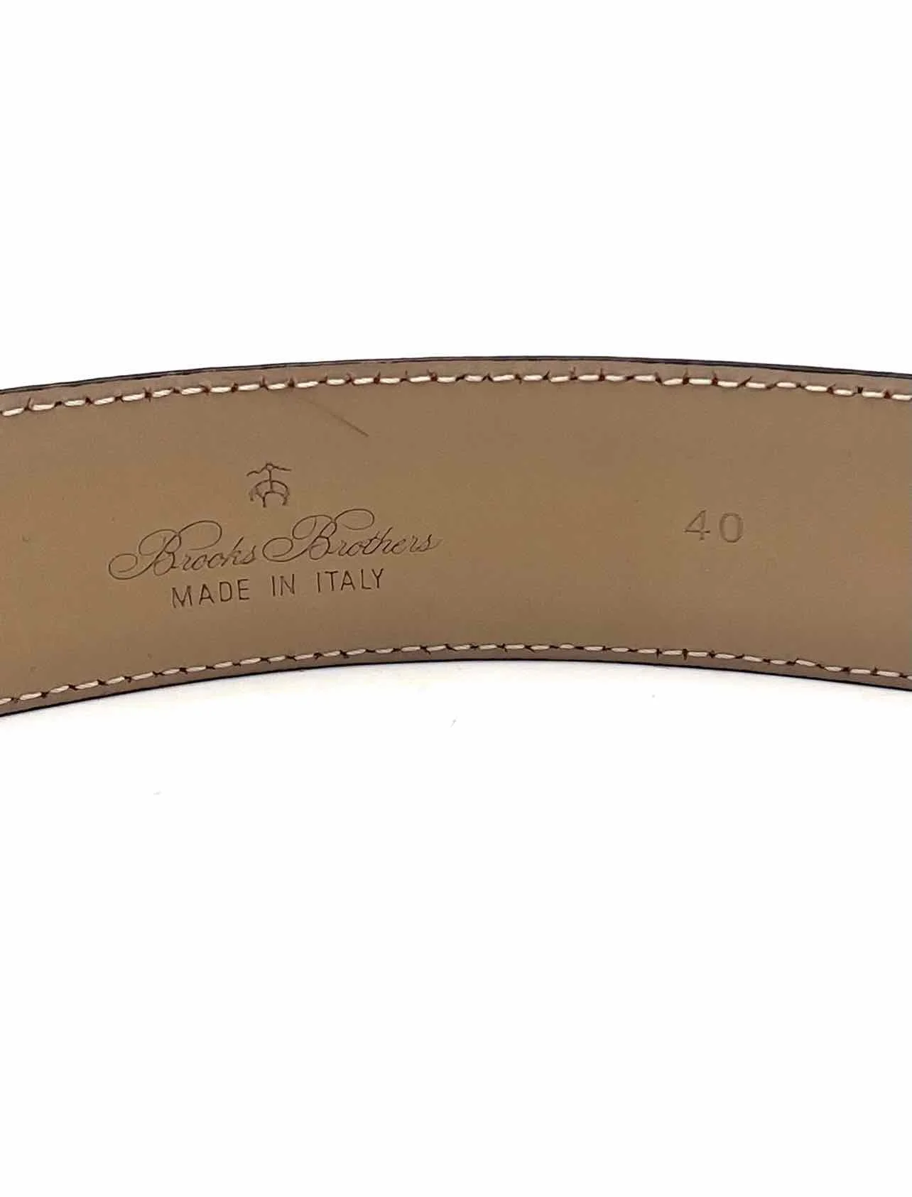 Brooks Brothers Size 40 Brown/Silver Leather Men's Belt - Image 2