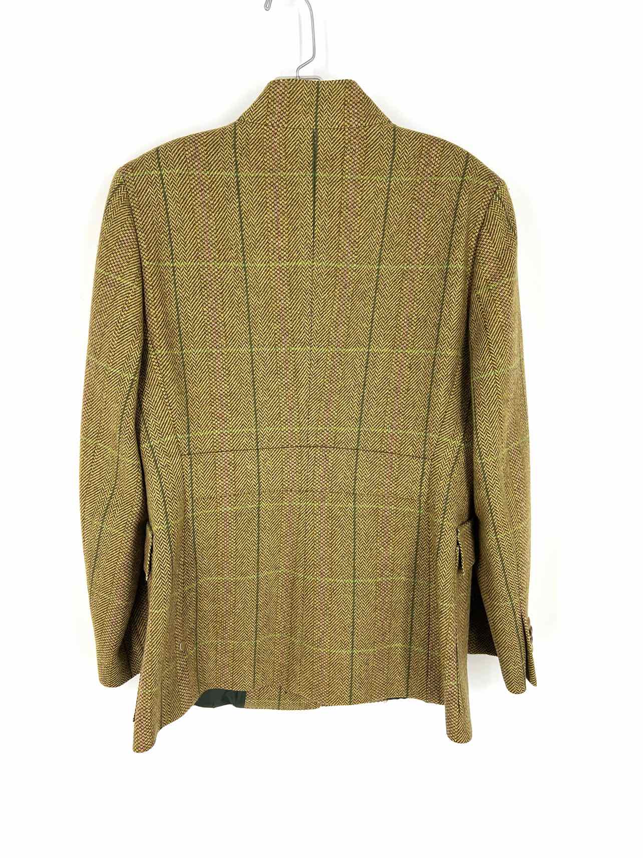 Brooks Brothers Size 8 Olive/Multi Plaid Wool Blazer Jacket - Image 3