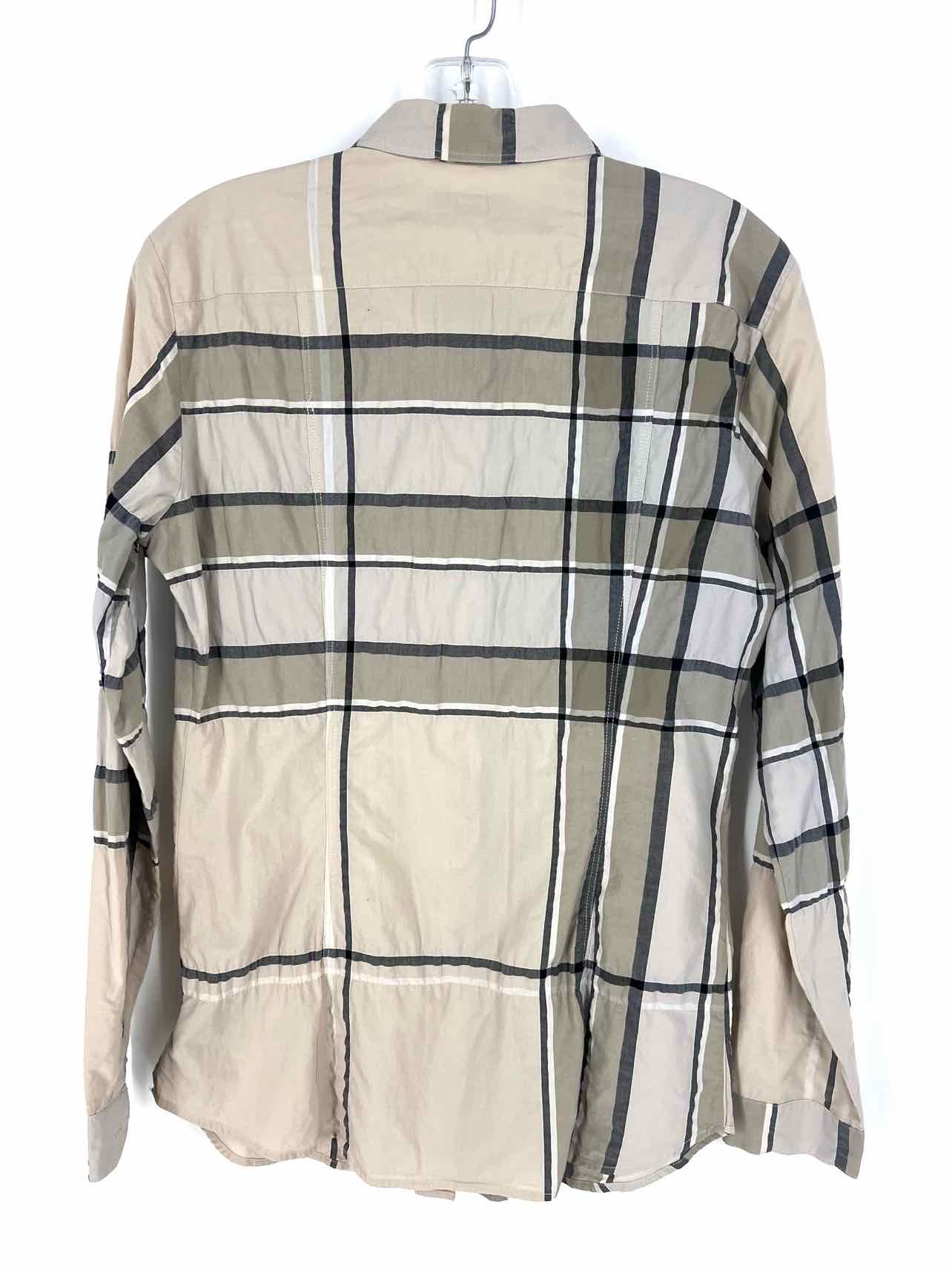Burberry Brit Size S ? Beige/Sage Plaid Designer Blouse - Image 3