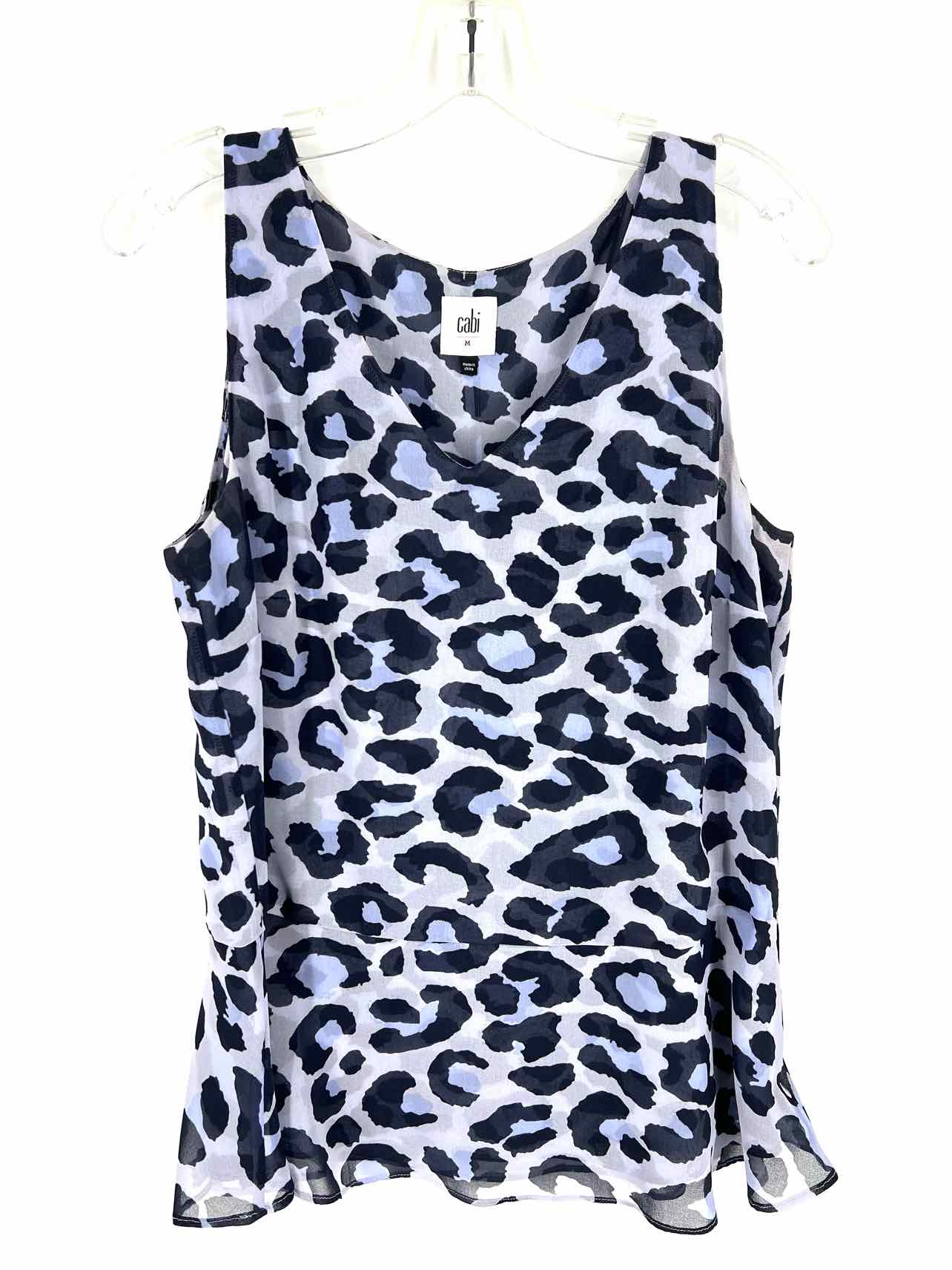 Cabi Size M Gry/Bl/Nvy Animal Print Tops Top-Sleeveless