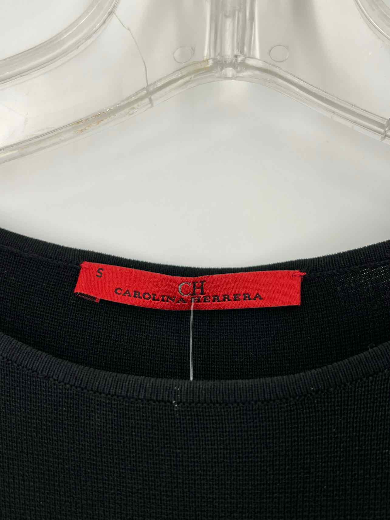 Carolina Herrera Size S Black Asymmetrical Knit Designer Tunic - Image 3