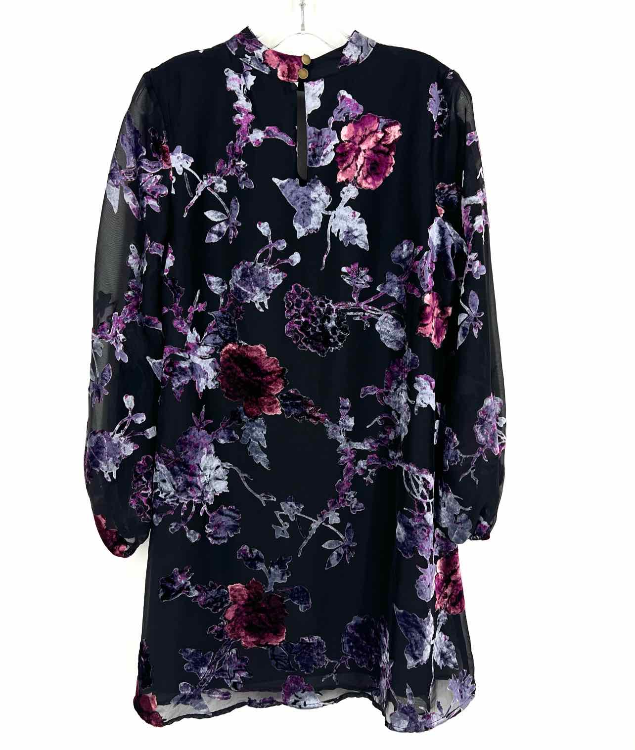 Chelsea & Violet Size S Bk/Pk/Pu Floral Velvet Dresses Dress - Image 4