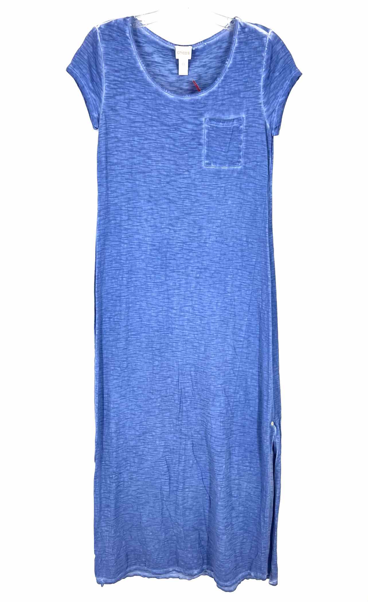 Chico's Size 0 Cornflower Variegated Mineral Wash NB Dress Maxi