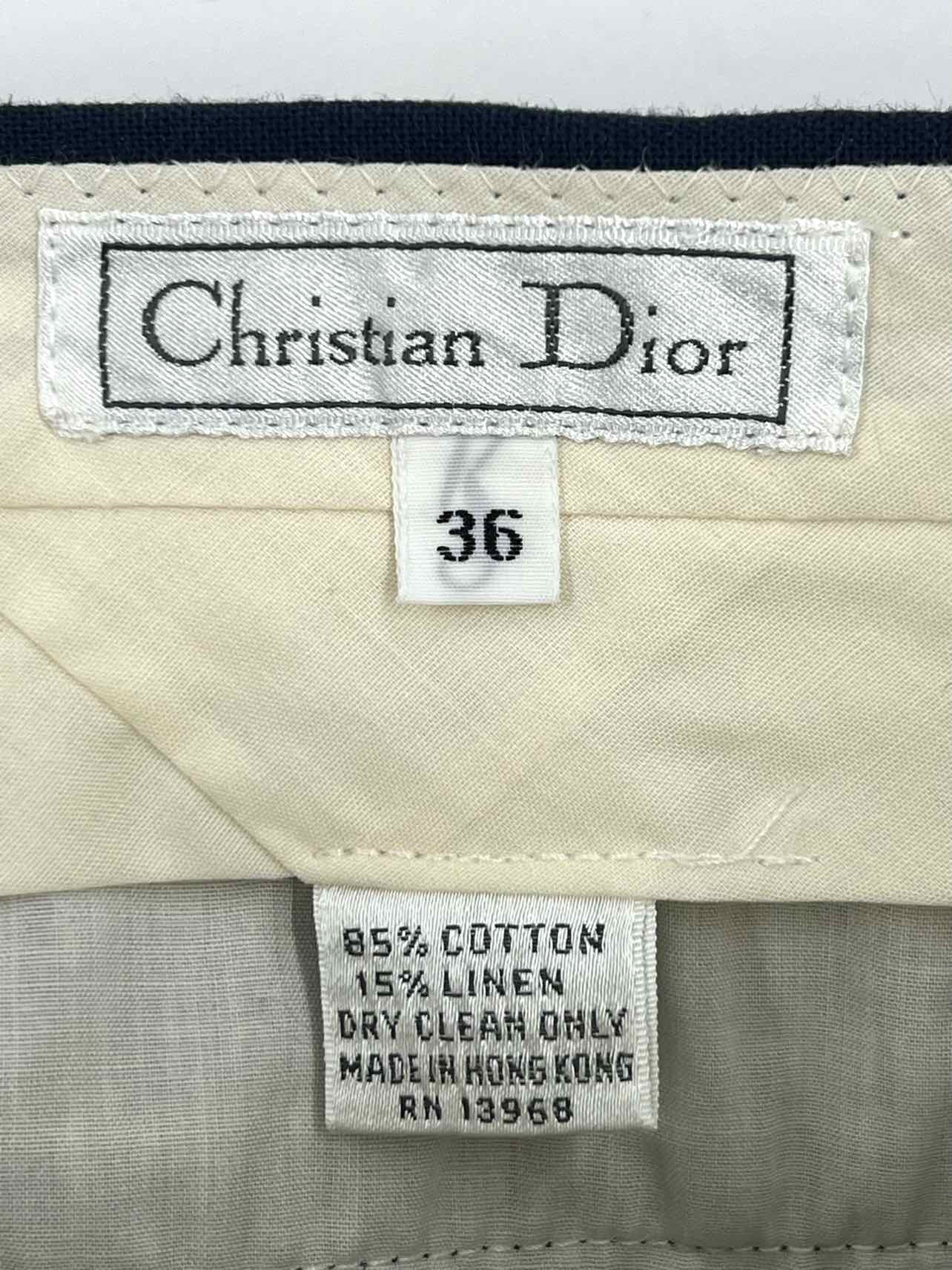 Christian Dior Size 36 Navy Solid Cotton Men's Shorts- Men's - Image 3