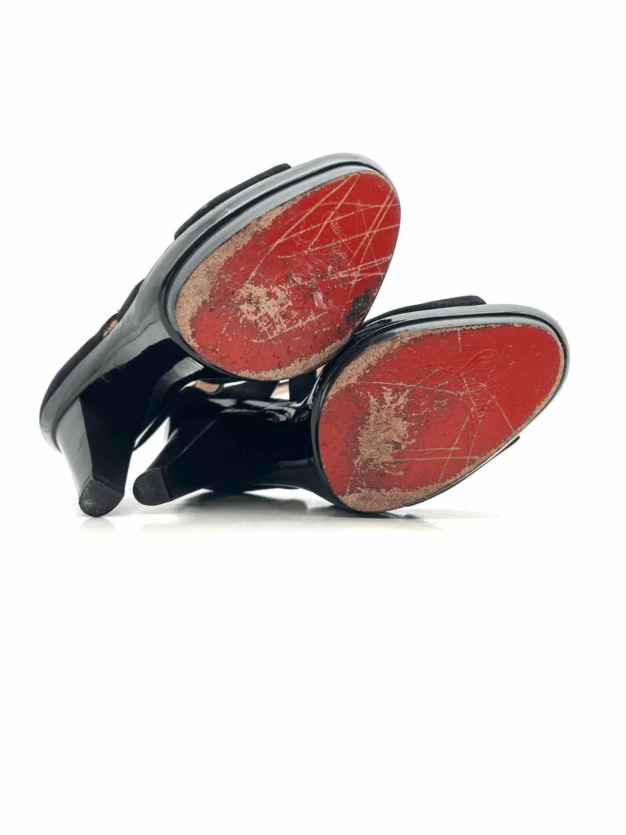 Christian Louboutin Size 11 Black Caged Suede Designer Heels - Image 6