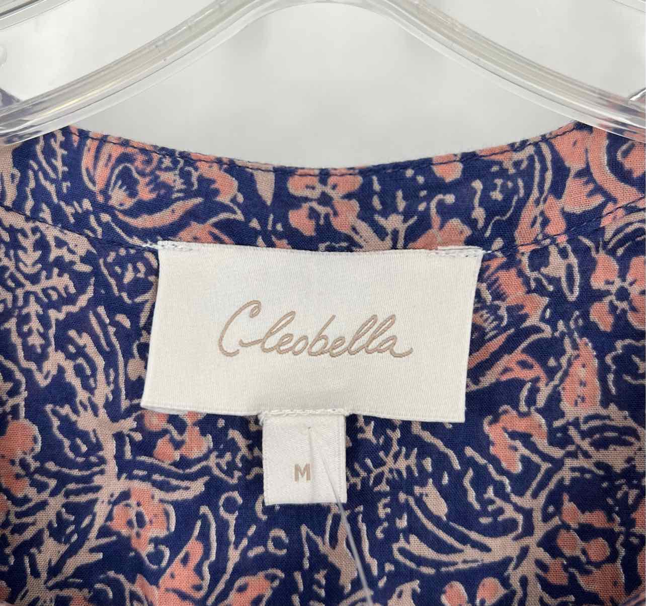 Cleobella Size M Blue/Pink Floral Button-down Belted Designer Dress - Image 4