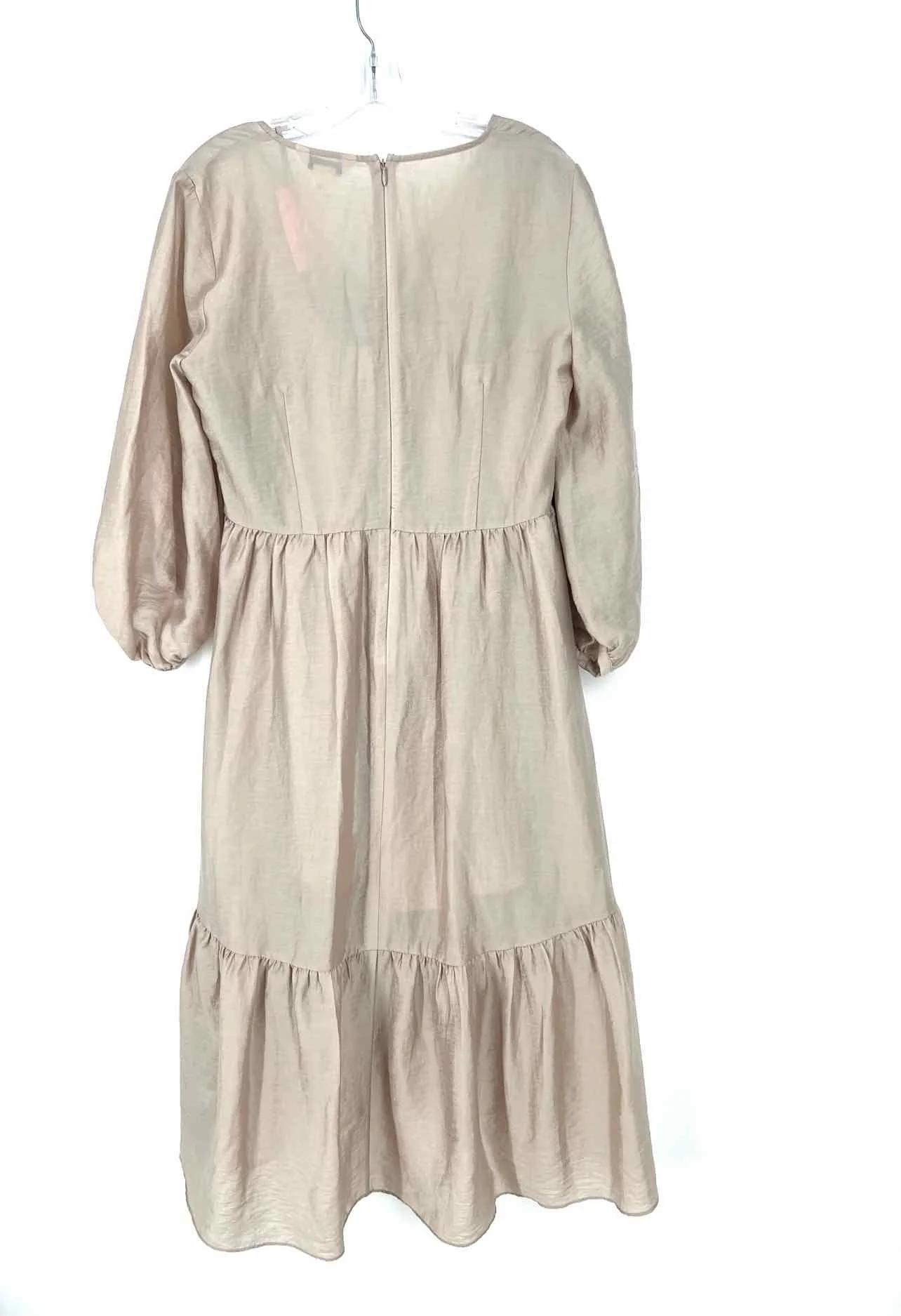 Club Monaco Size 4 Beige Midi Tiered Designer Dress Maxi - Image 2