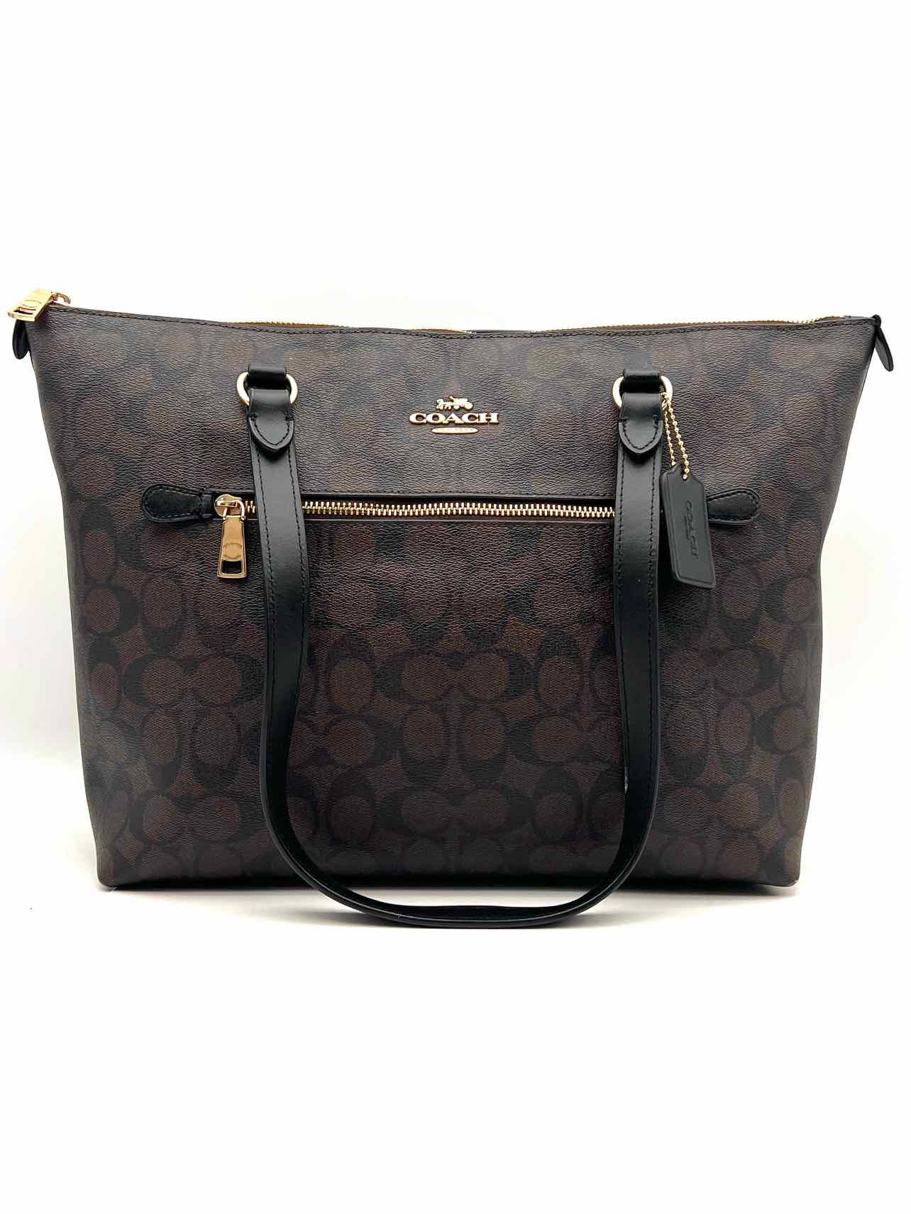 Coach Chocolate/Black Signature Leather Designer Shoulder Bag - Image 2