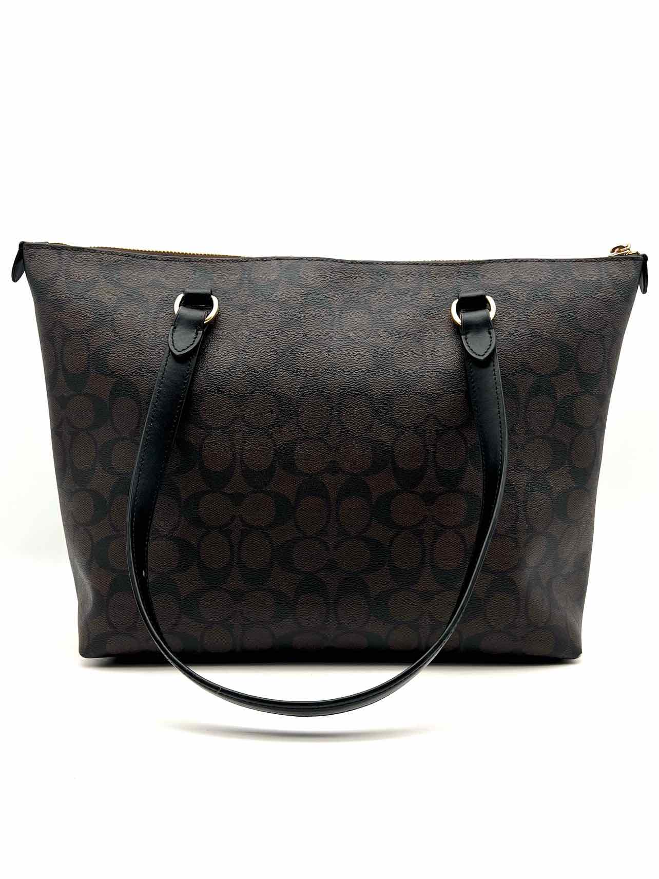 Coach Chocolate/Black Signature Leather Designer Shoulder Bag - Image 3