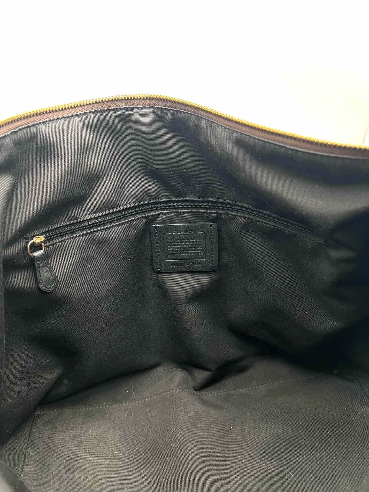 Coach Chocolate/Black Signature Leather Designer Shoulder Bag - Image 6