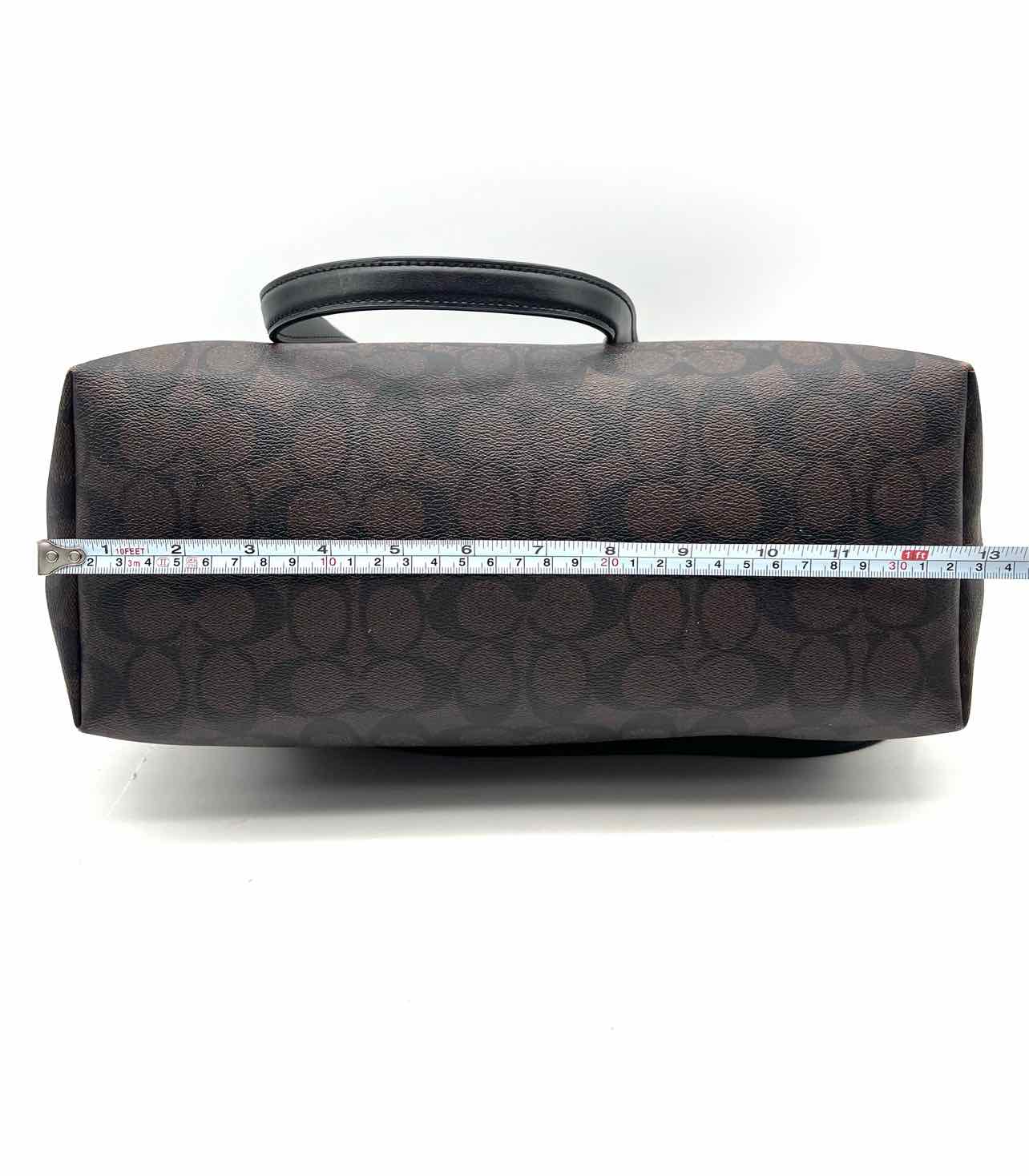 Coach Chocolate/Black Signature Leather Designer Shoulder Bag - Image 7