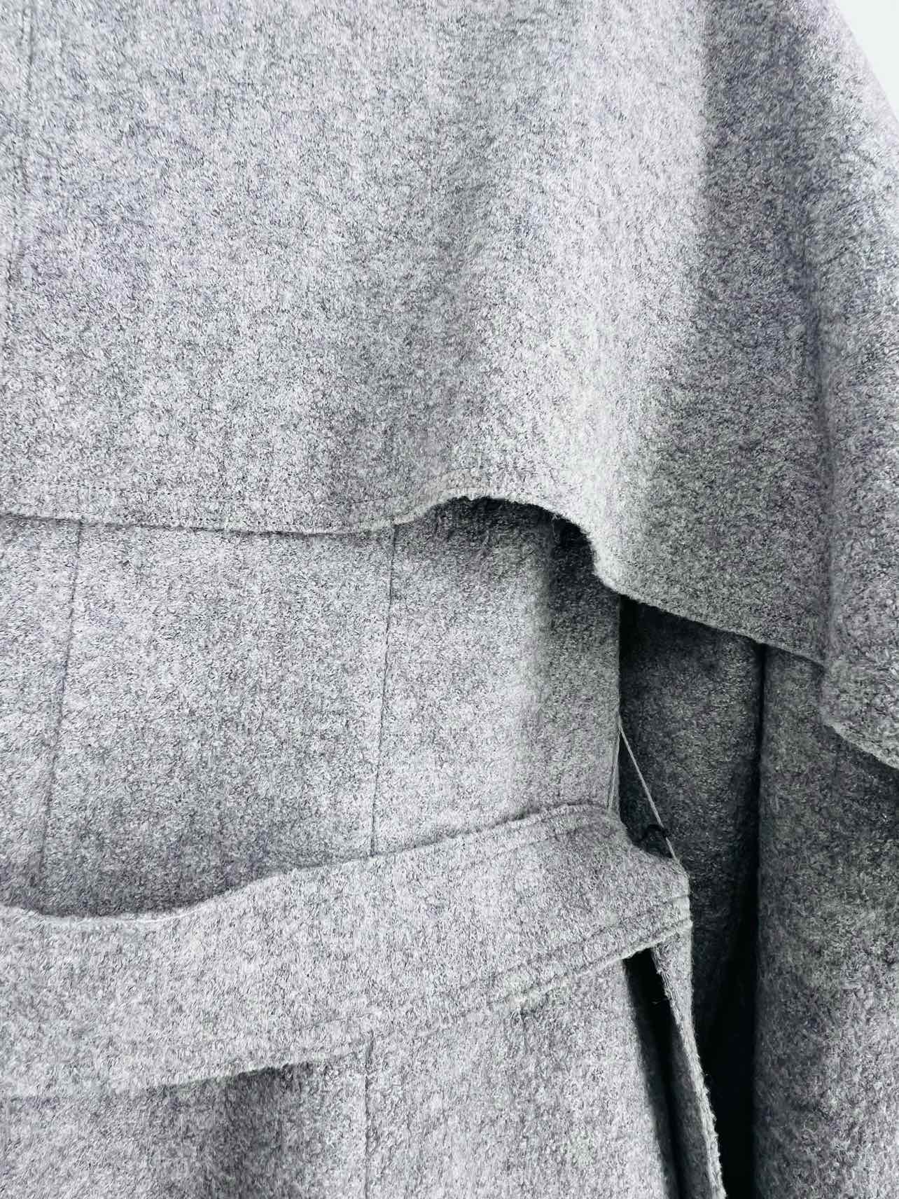 Cole Haan Size 4 Gray Belted Wool Blend Coats Coat - Image 10