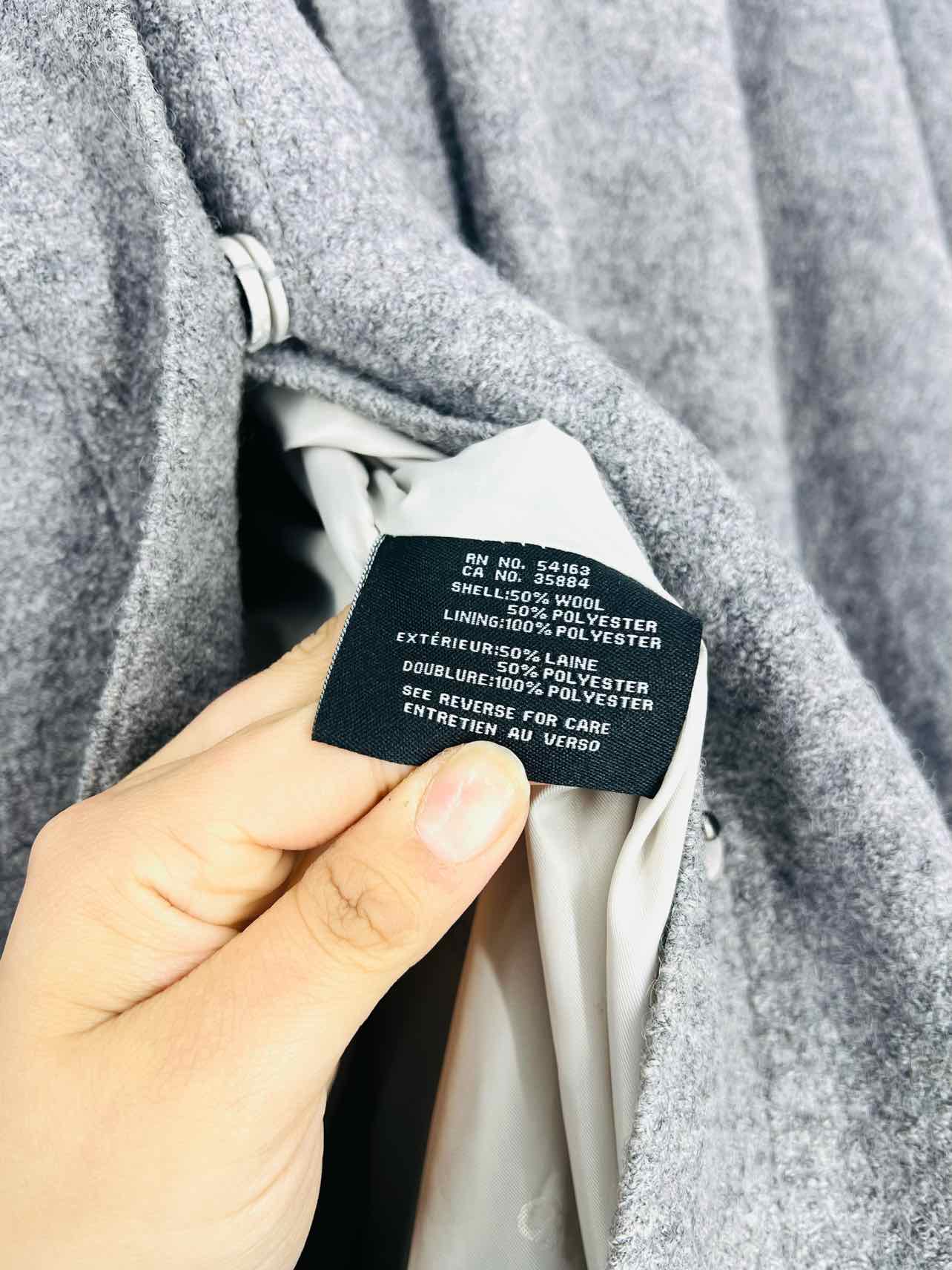 Cole Haan Size 4 Gray Belted Wool Blend Coats Coat - Image 7