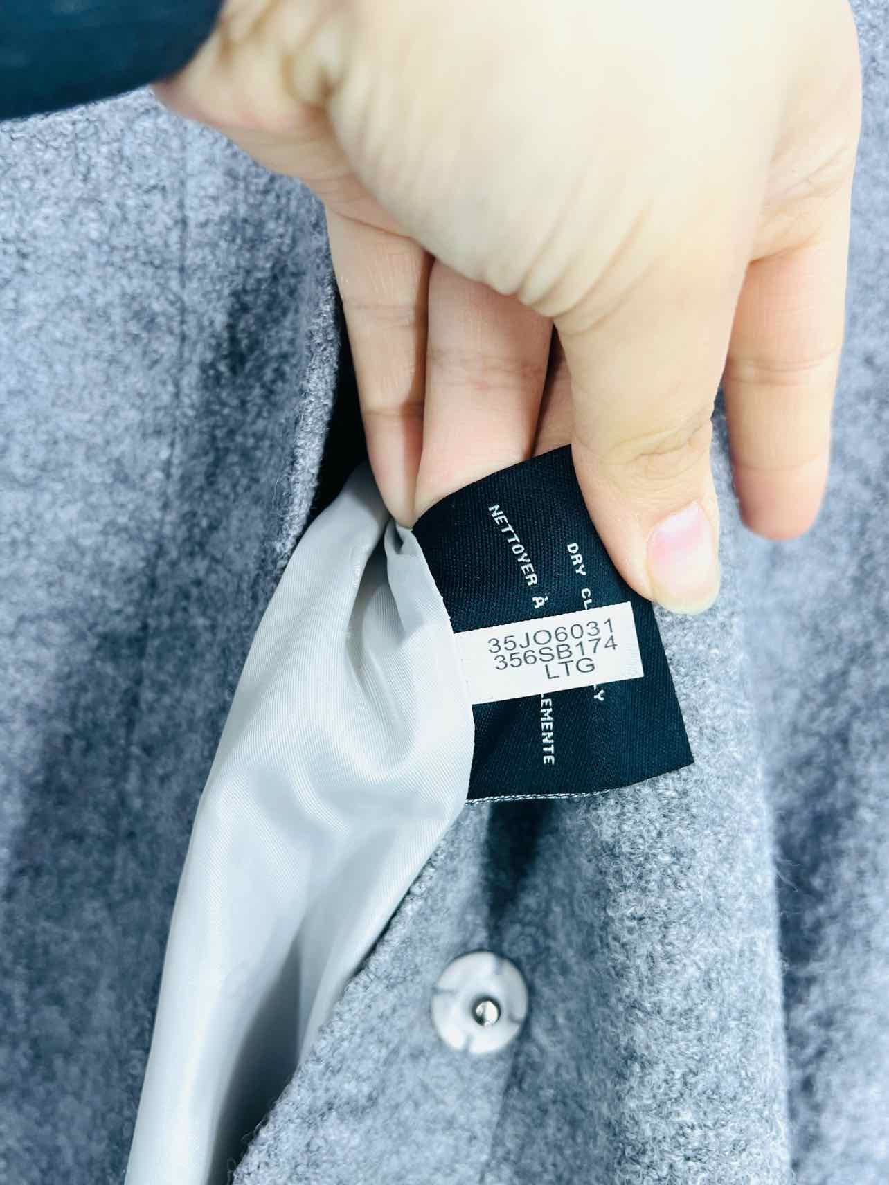 Cole Haan Size 4 Gray Belted Wool Blend Coats Coat - Image 8