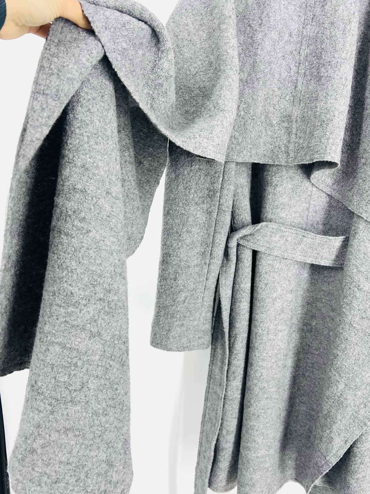 Cole Haan Size 4 Gray Belted Wool Blend Coats Coat - Image 9