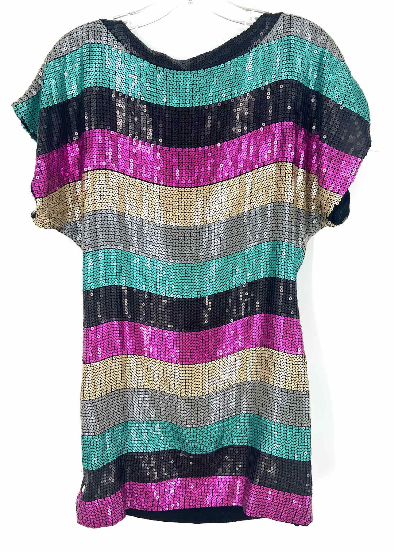 Corey Lynn Calter Size XS Black/Multi Stripe Sequin Designer Dress - Image 2
