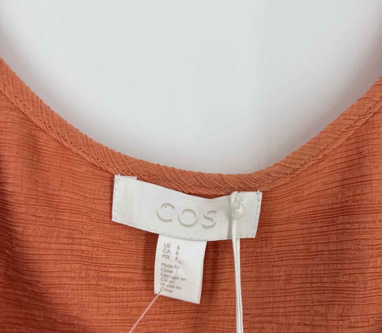 COS Size 6 Orange Flowy Plisse NEW Designer Dress - Image 3