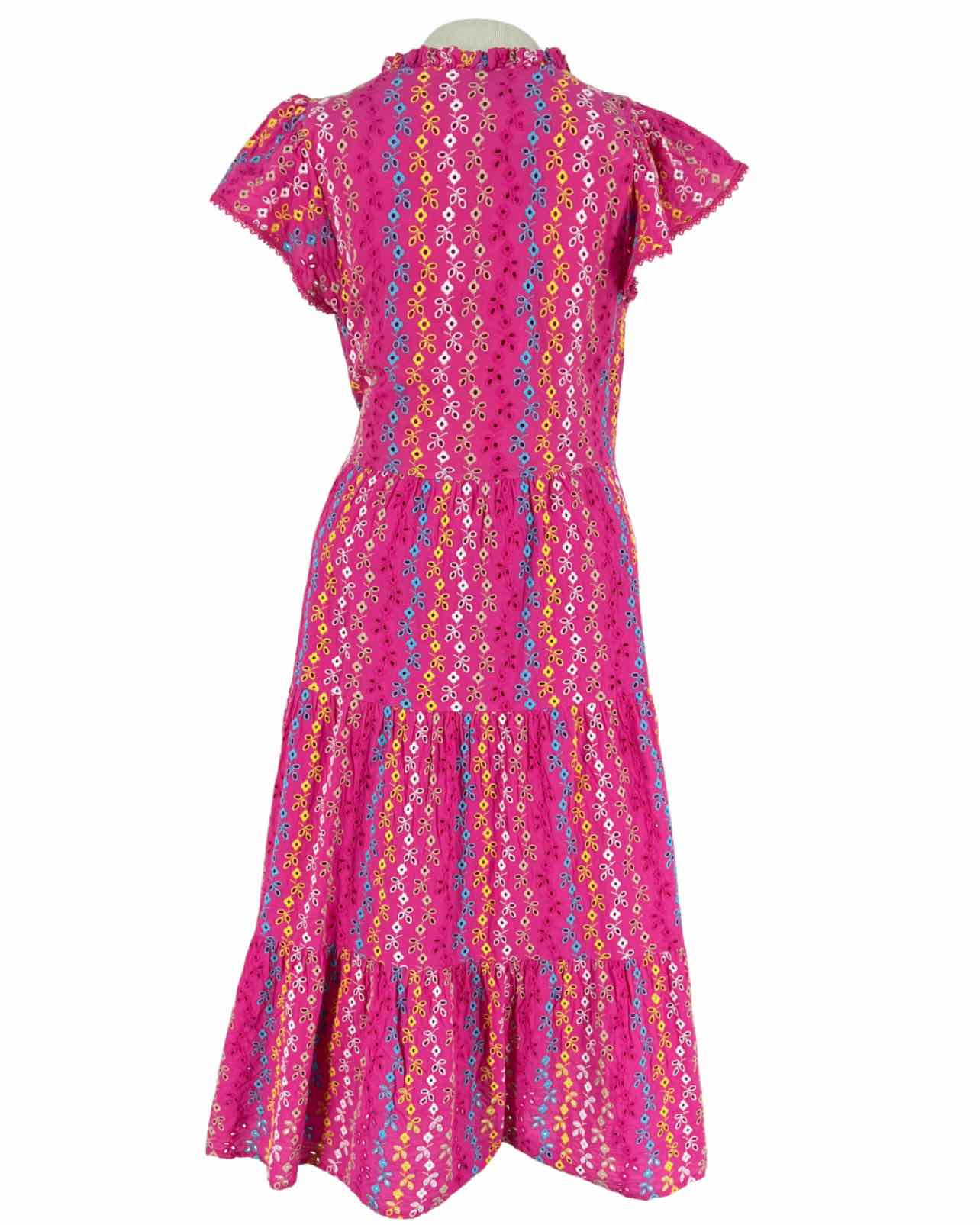 Crown & Ivy Size 12 Pink/Multi Eyelet Embroidered Dresses Dress Maxi - Image 4