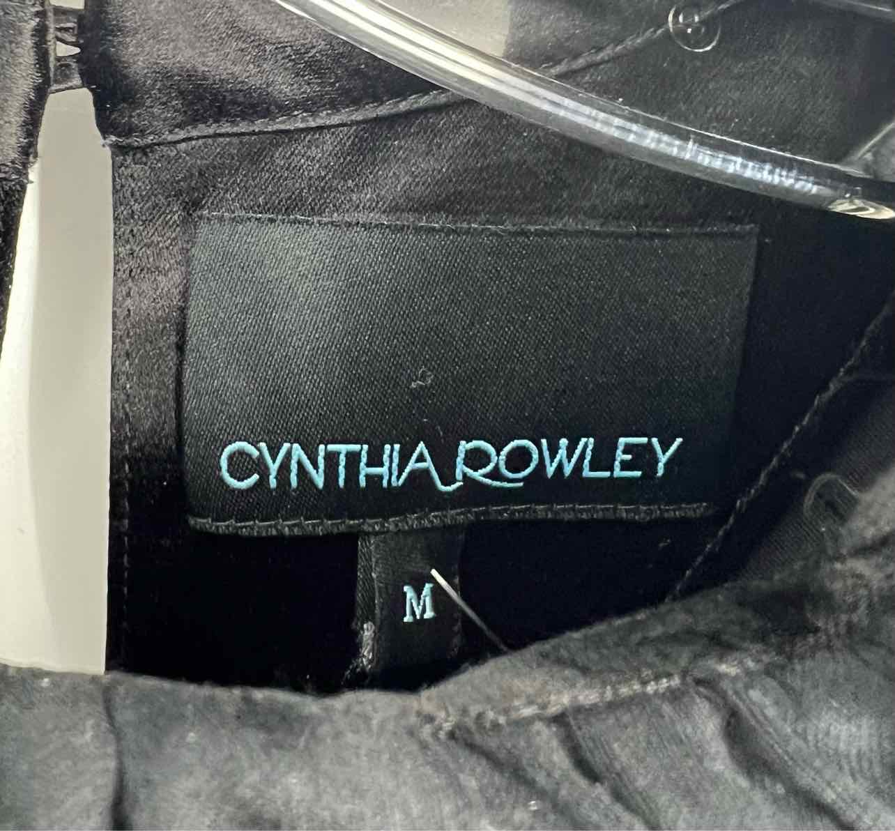 Cynthia Rowley Size M Black Ruffles Cotton/Silk Designer Top-Short Sleeve - Image 3
