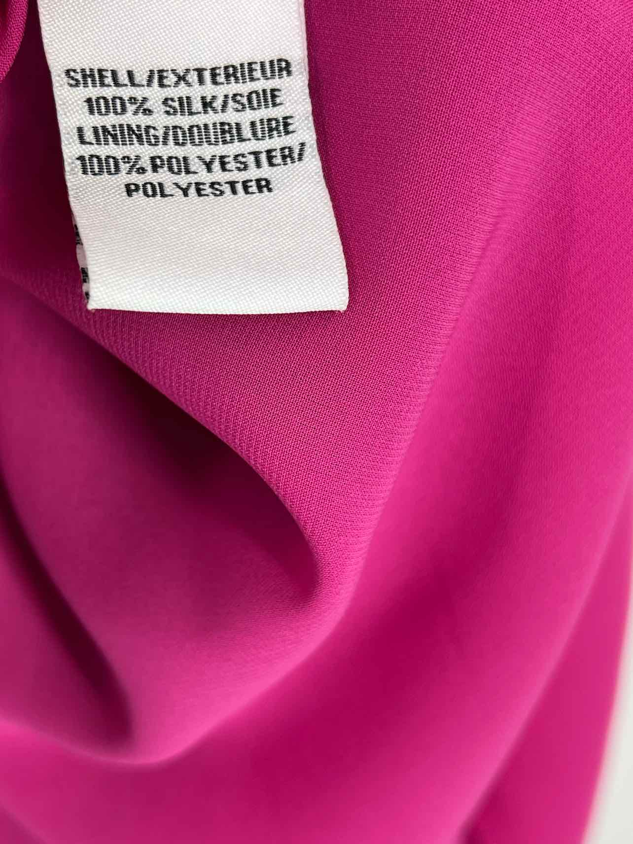 Diane Von Furstenberg Size 14 Pink/Multi Floral Silk Designer Dress - Image 4