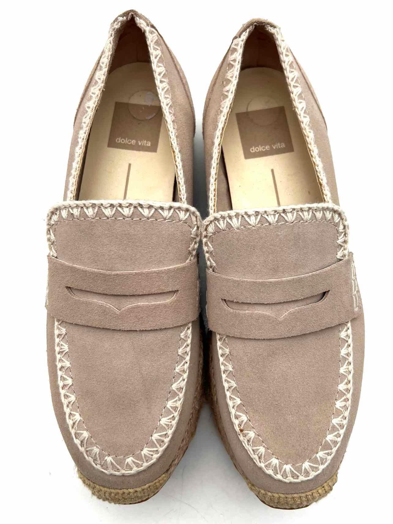 Dolce Vita Size 6 Beige/Cream Platform Suede Designer Espadrilles - Image 2