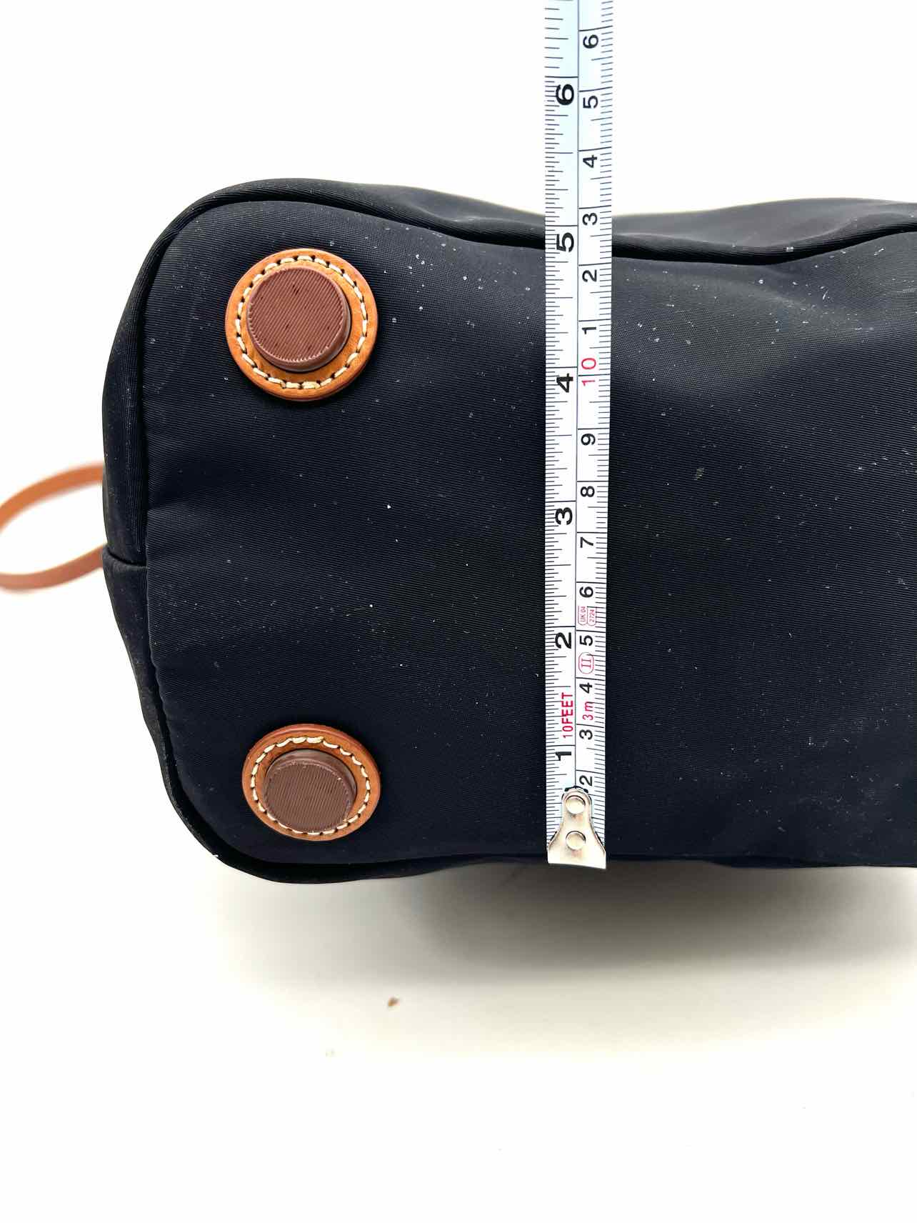 Dooney & Bourke Black/Brown Trim Nylon/Leather Designer Satchel - Image 10